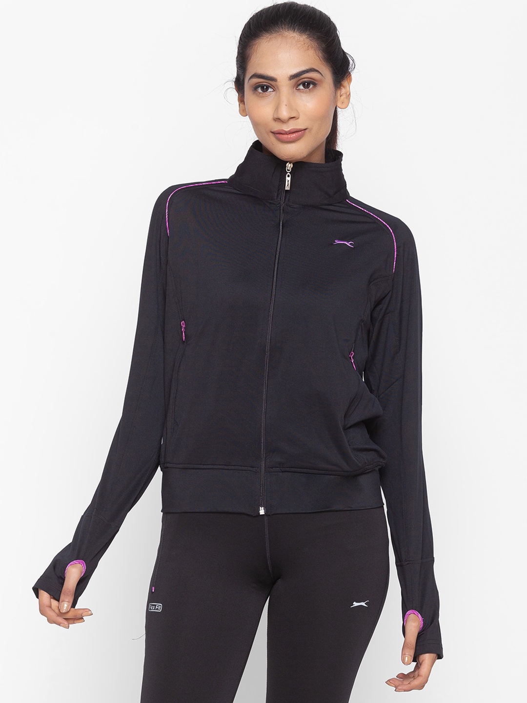 

Black Panther Women Black Lightweight Sporty Jacket