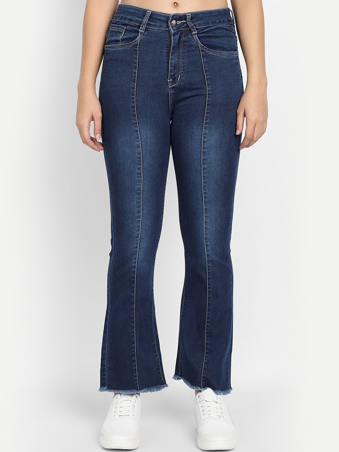 

River Of Design Jeans Women Blue Bootcut High-Rise Light Fade Stretchable Jeans
