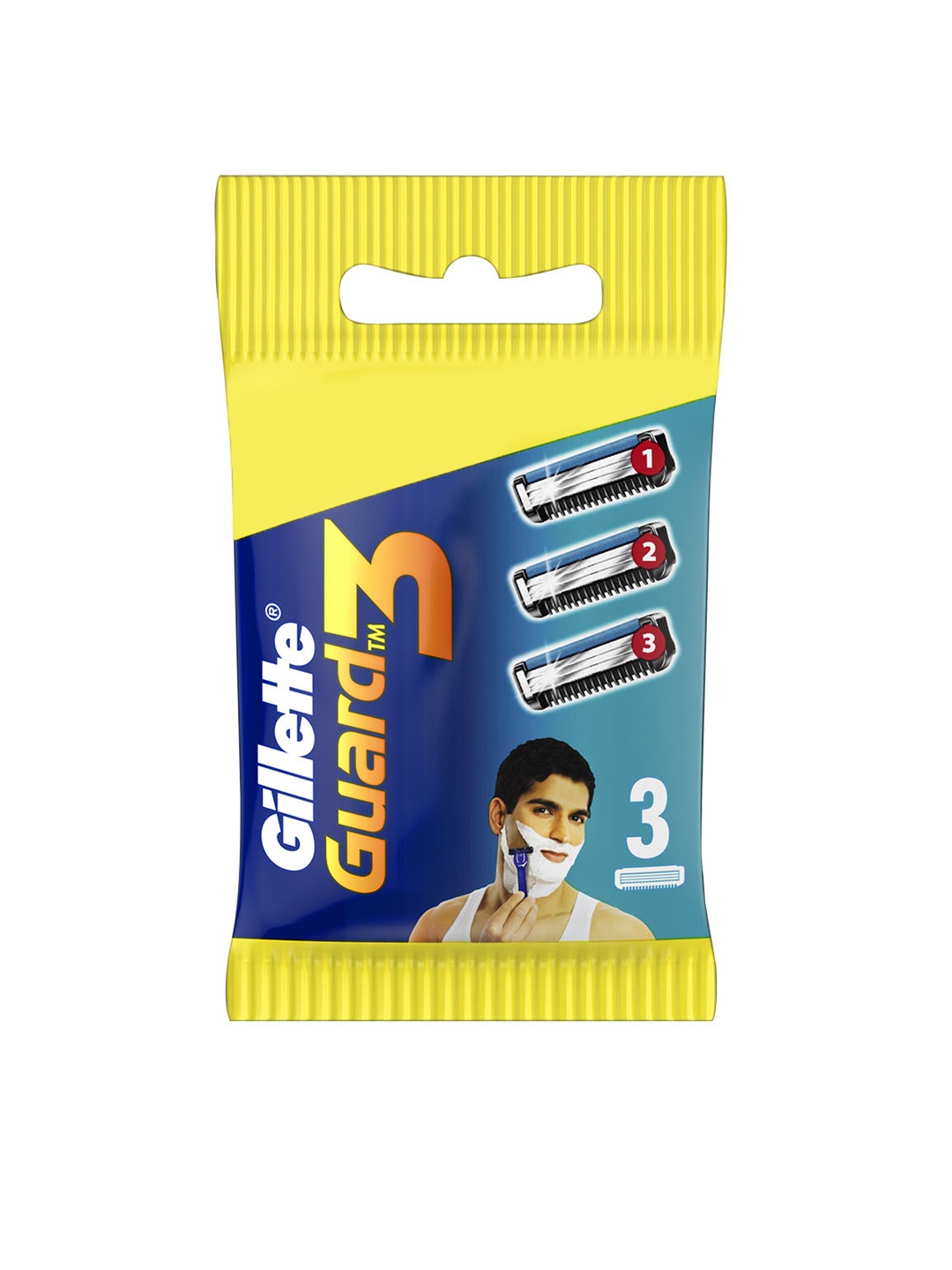 

Gillette Men Guard 3 Shaving Blades - 3 Cartridges, Blue