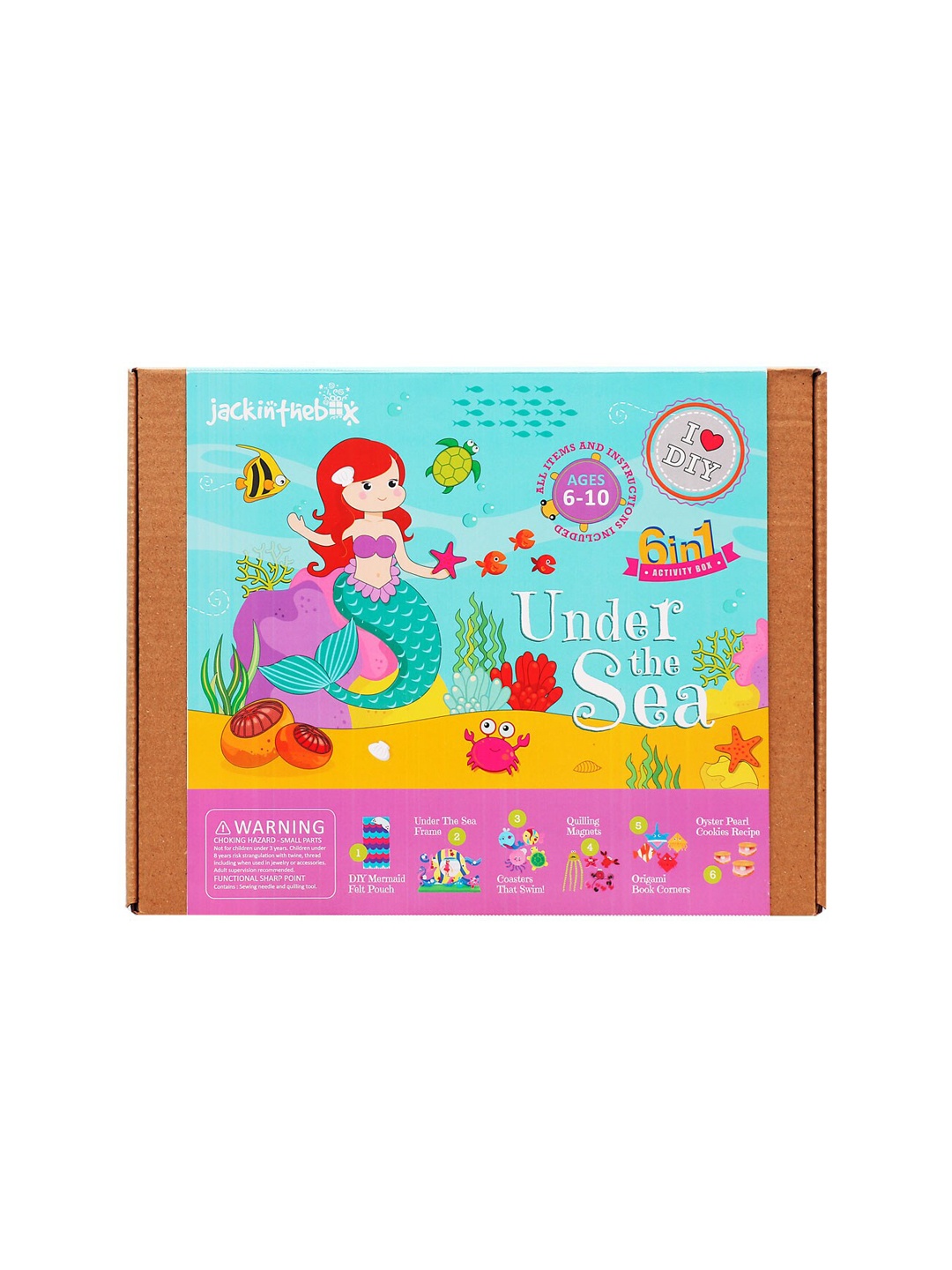 

jackinthebox Kids Multicoloured Under The Sea 6-in-1 DIY Craft Kit, Multi