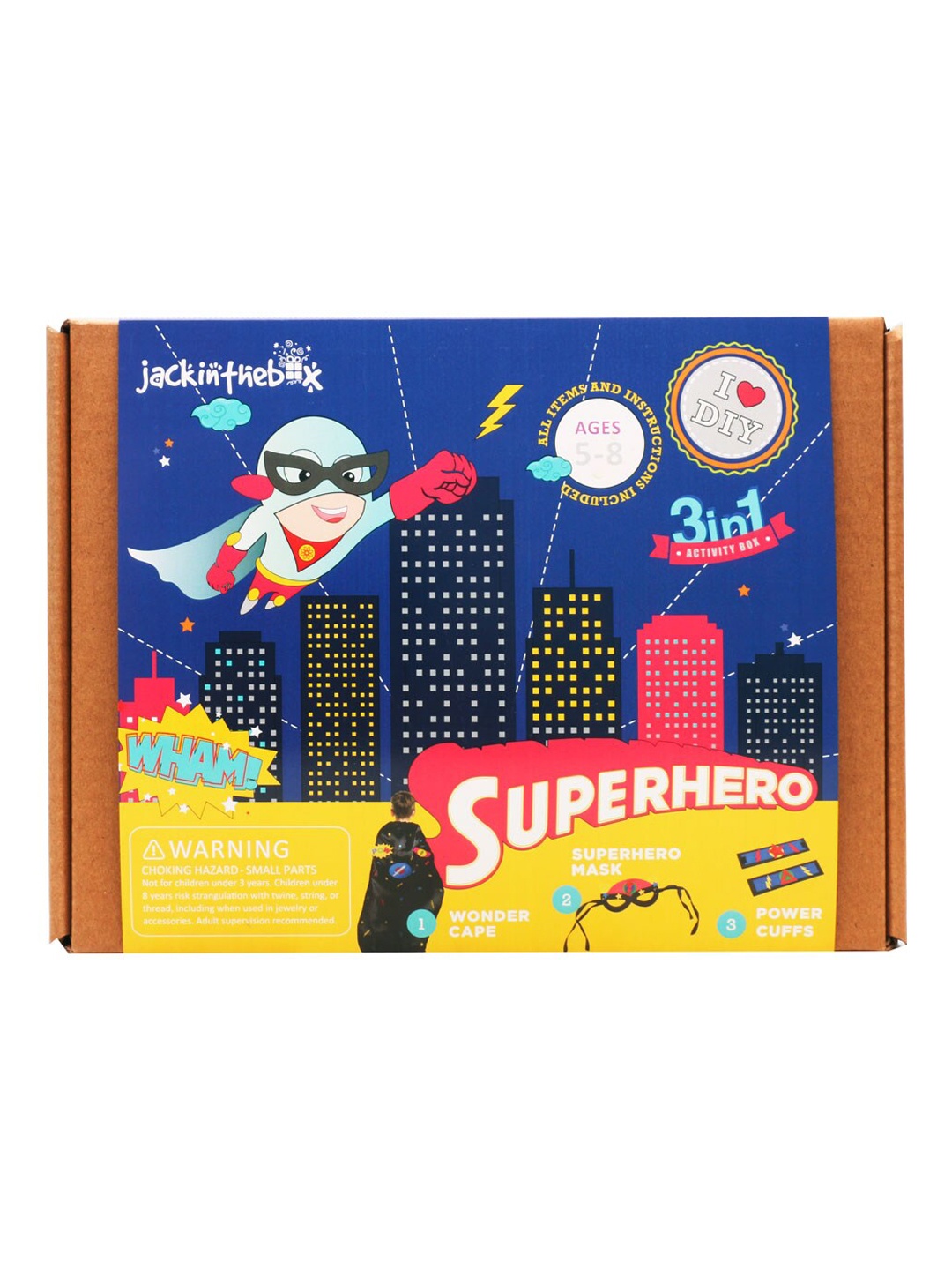 

jackinthebox Girls Black & Blue Superhero 3-in-1 DIY Craft Kit