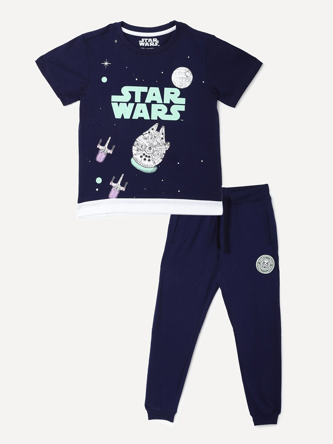 

Colt Boys Navy Blue Printed Clothing Set