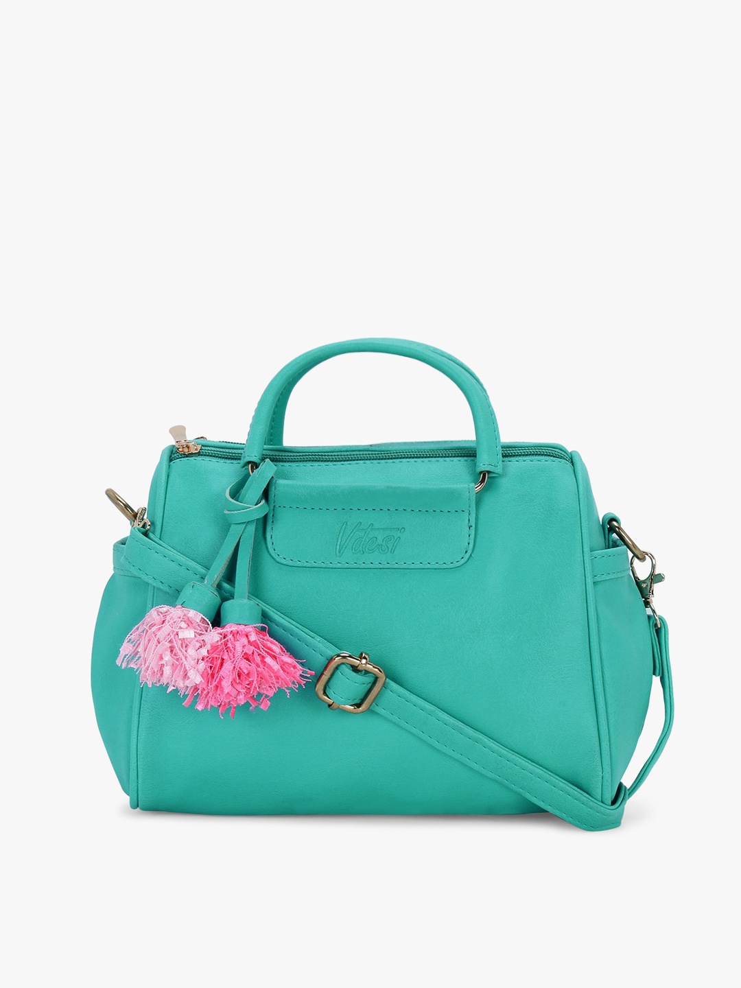 

Vdesi Sea Green PU Structured Handheld Bag with Tasselled