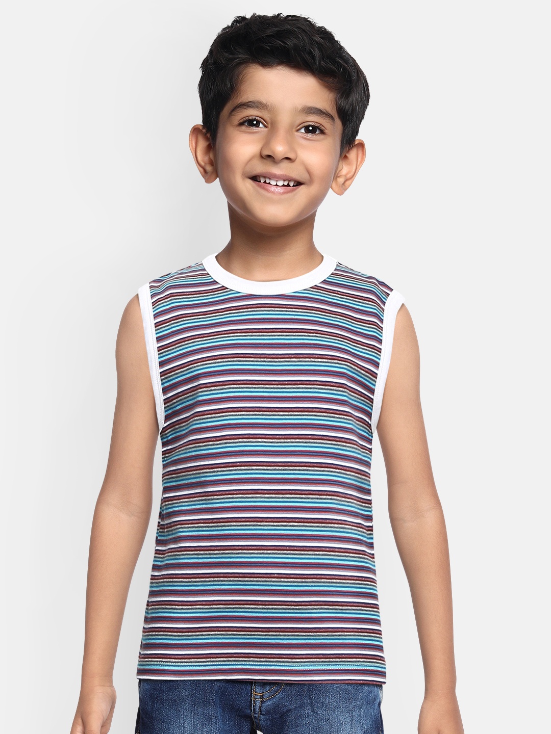 

METRO KIDS COMPANY Boys Multicoloured Striped T-shirt, Multi