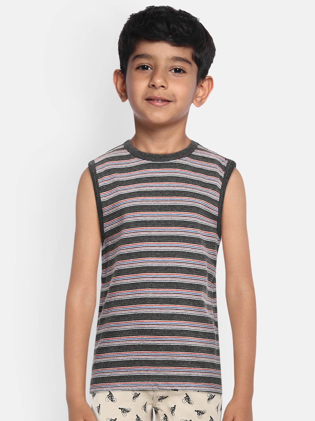 

METRO KIDS COMPANY Boys Multicoloured Striped T-shirt, Multi