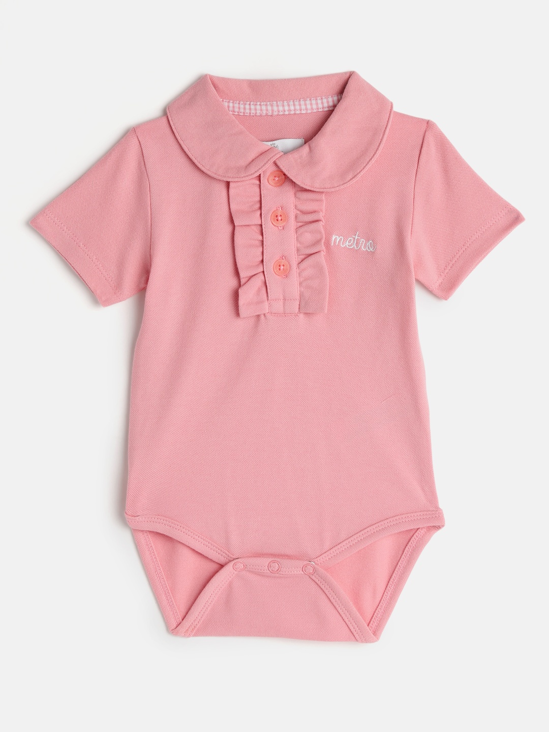 

METRO KIDS COMPANY Girls Pink Organic Cotton Rompers
