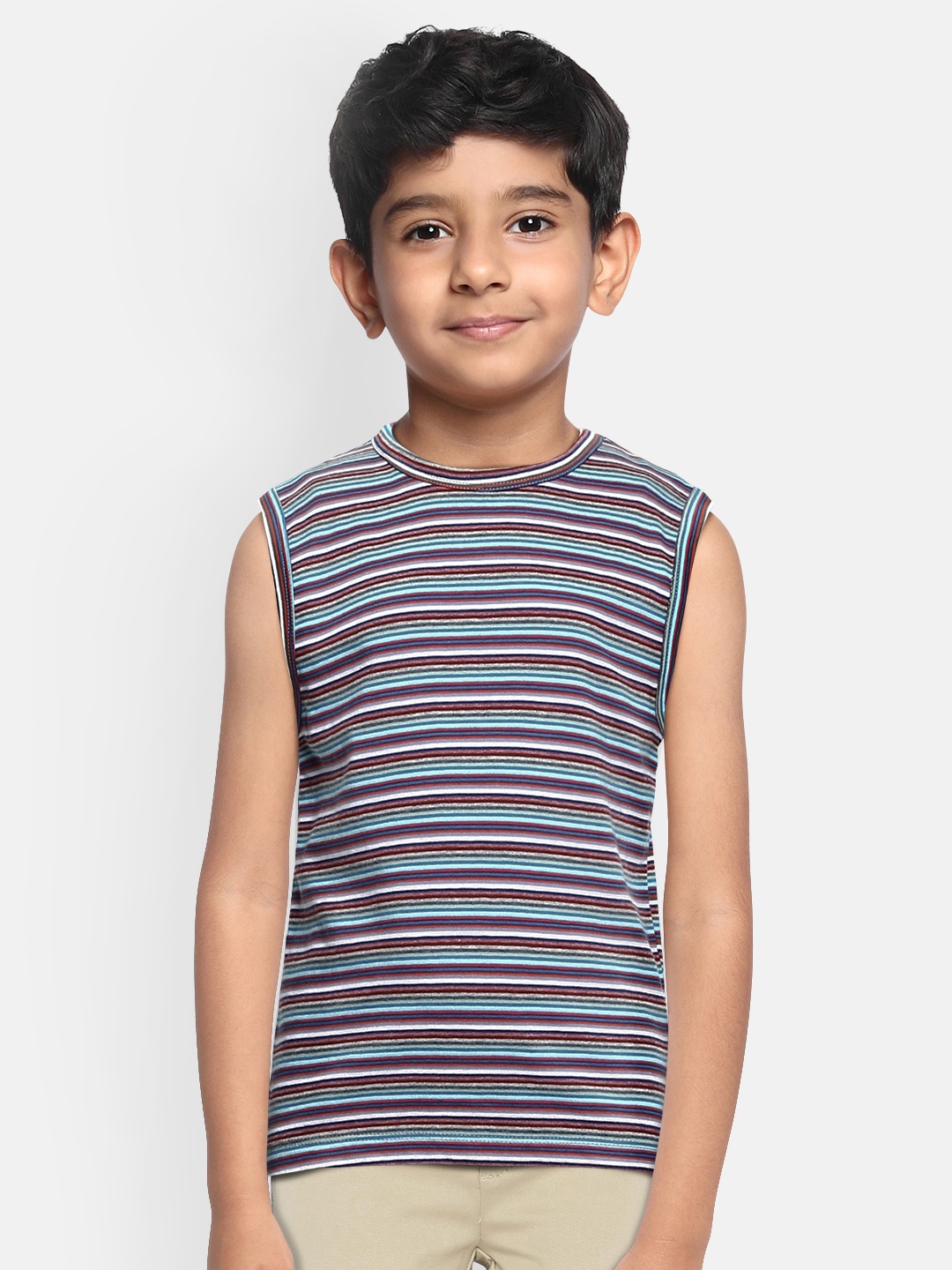 

METRO KIDS COMPANY Boys Multicoloured Striped T-shirt, Multi