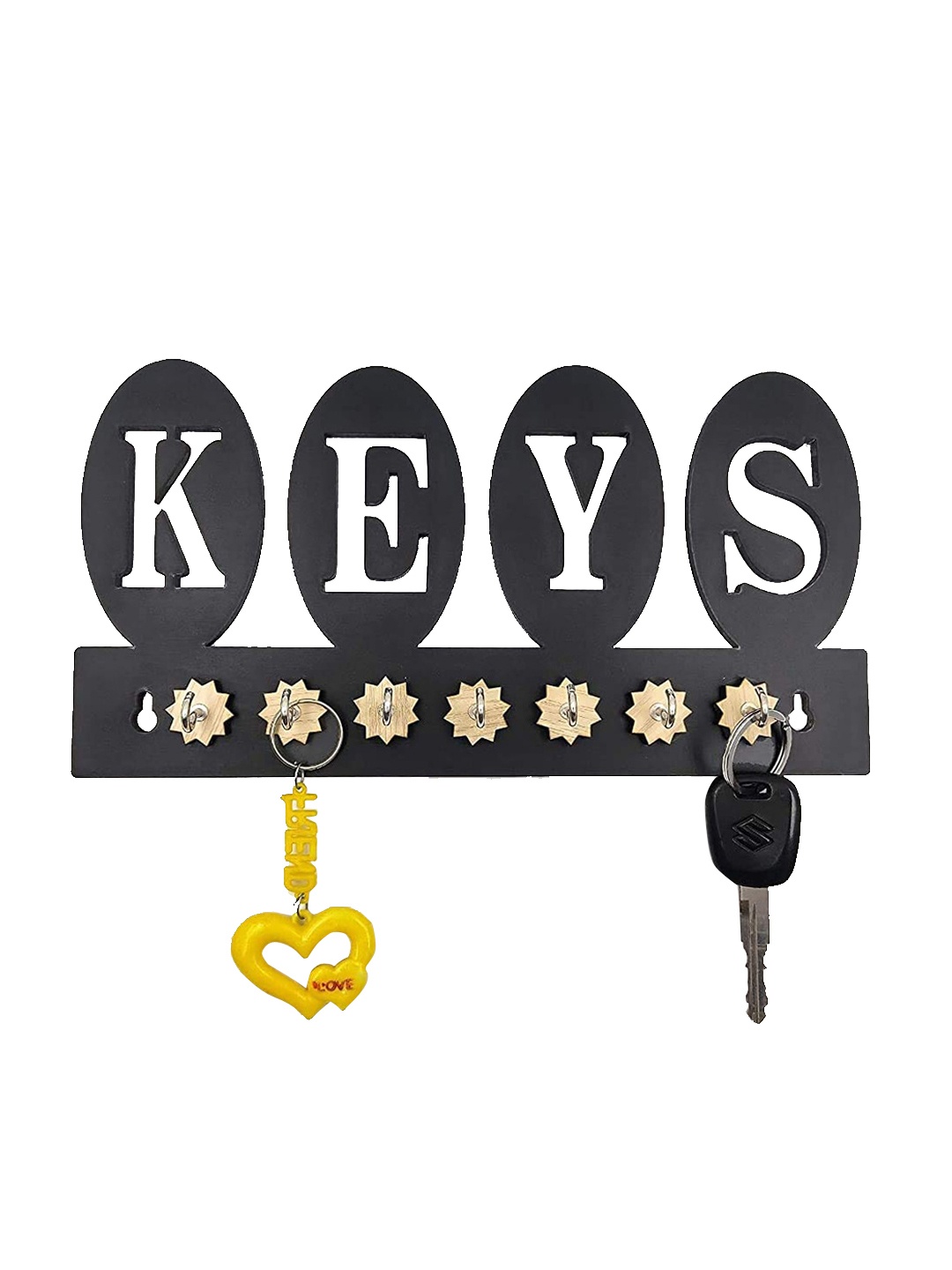

WENS Black 7 Hooks Key Holder