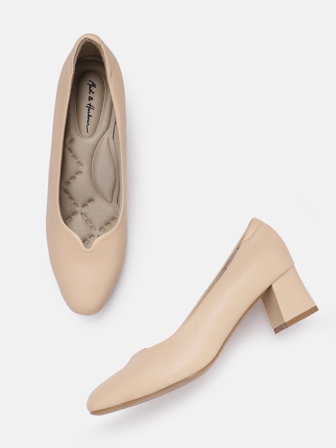 

Mast & Harbour Women Beige Solid Formal Pumps