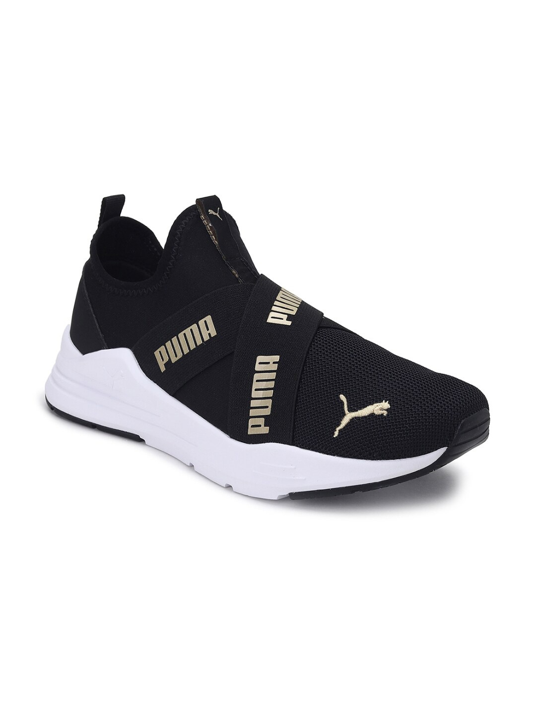

Puma Unisex Kids Black Mesh Wired Run Slip-On Running Shoes