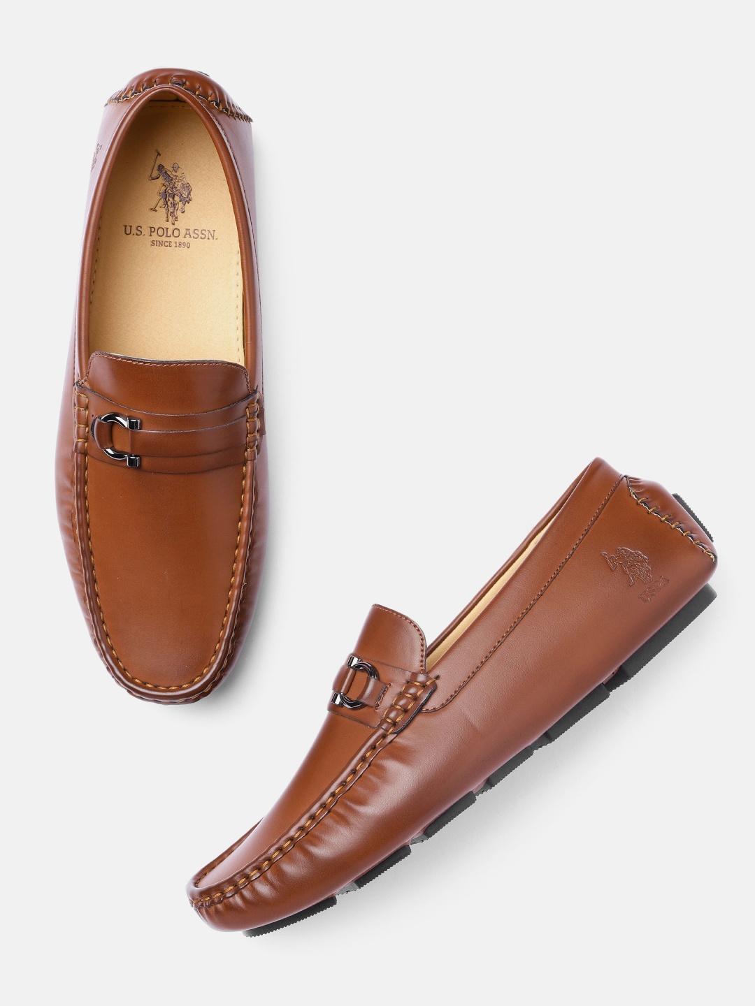 

U.S. Polo Assn. Men Tan Brown Solid CRONUS2.0 Driving Shoes