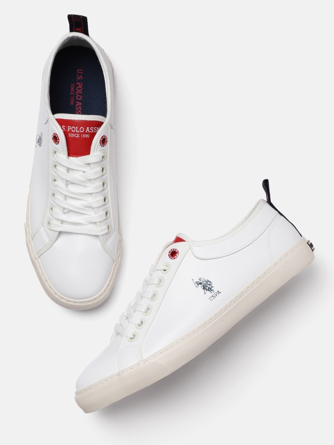 

U.S Polo Assn. Men White Solid Tarantia Sneakers