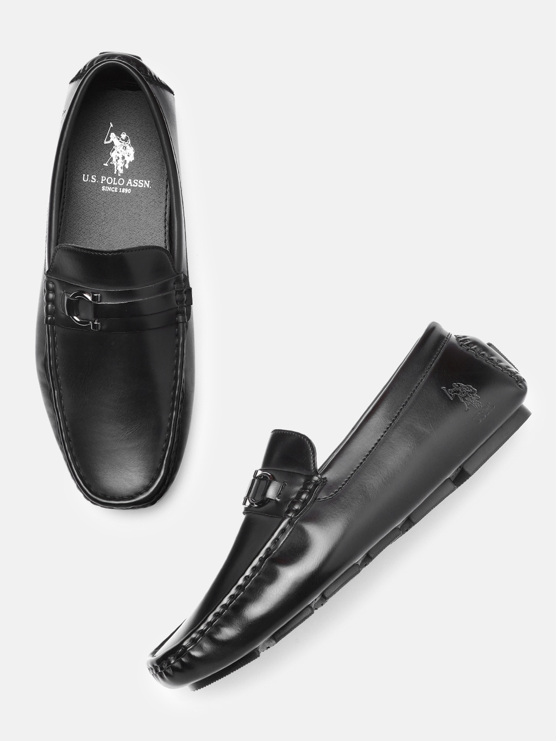 

U.S. Polo Assn. Men Black Solid Loafers
