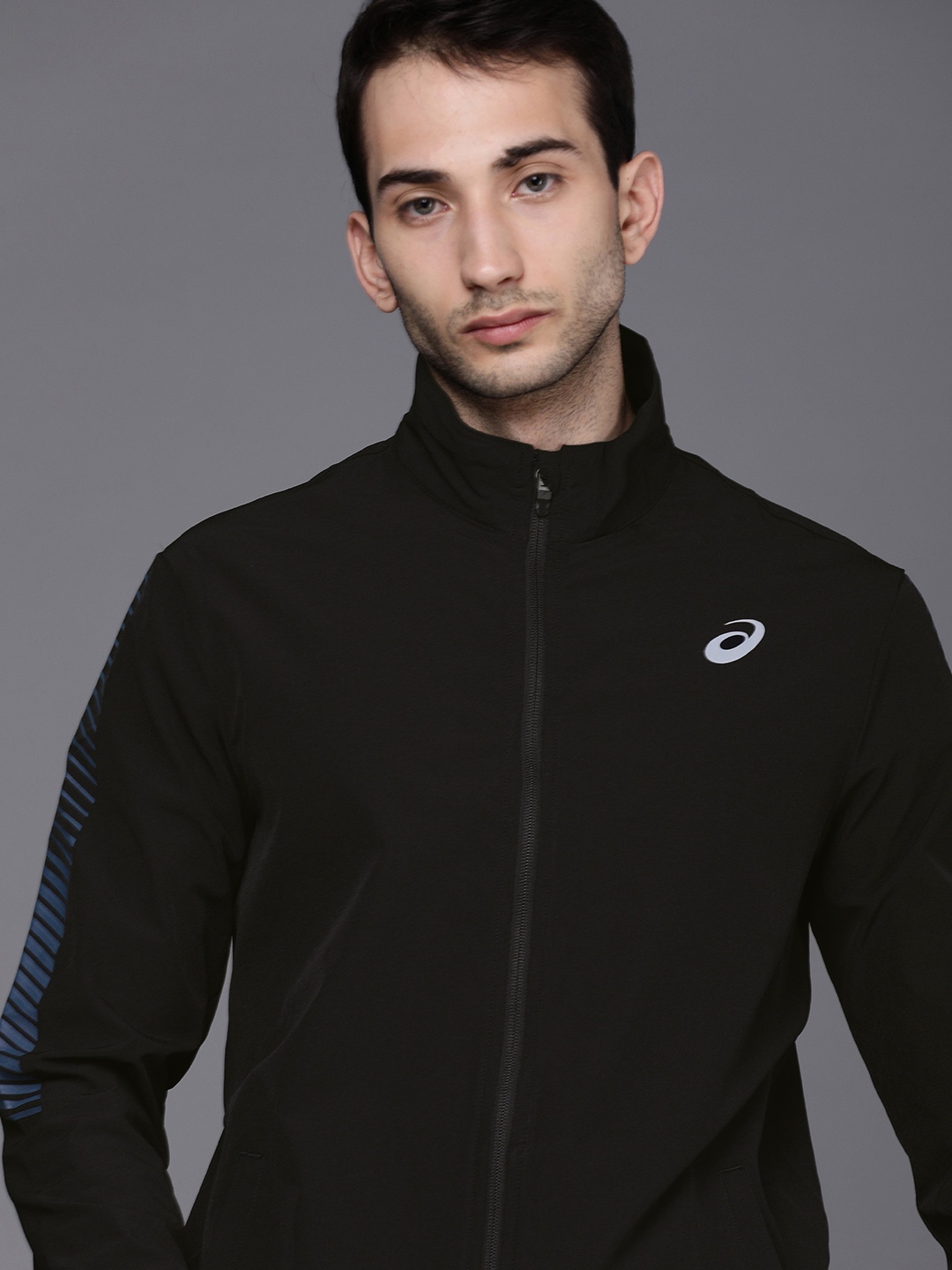 

ASICS Men Black Solid Lightweight Sporty Running Jacket