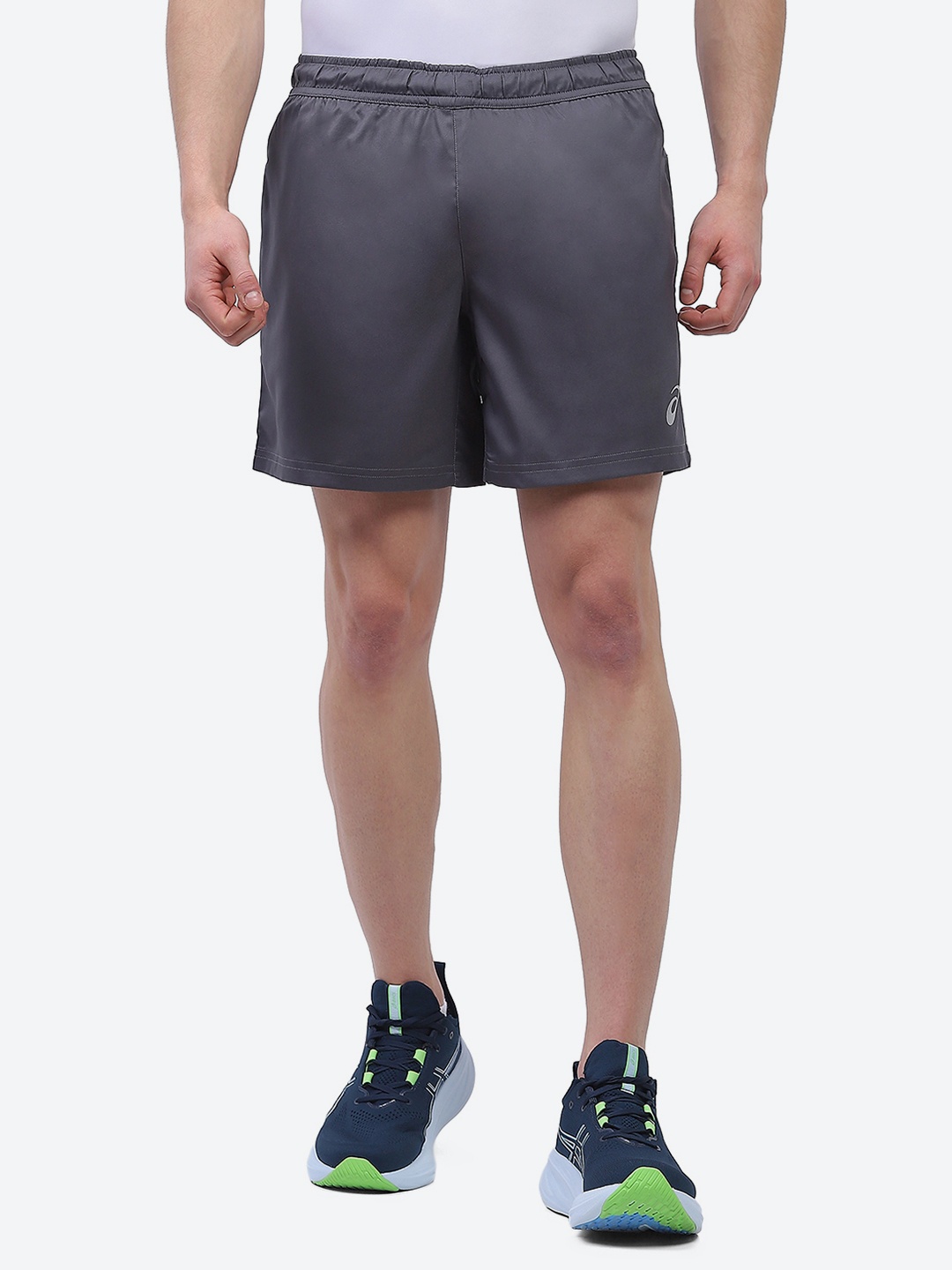

ASICS Men Reflective Spiral 7 In Inner Woven Above Knee Training Sports Shorts, Grey