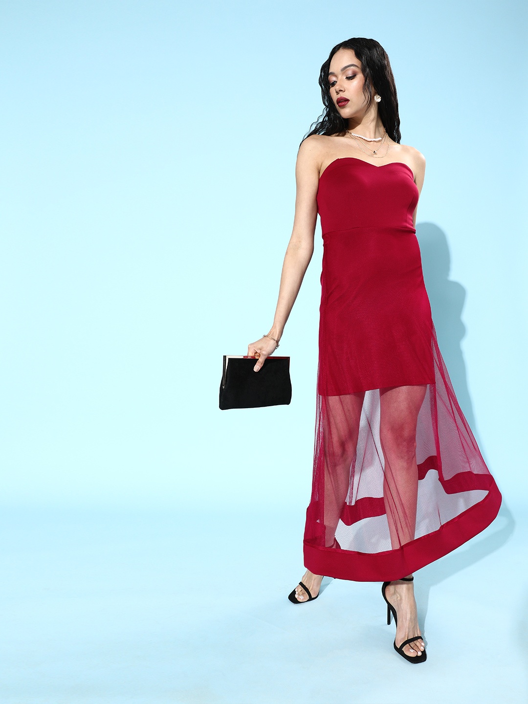

KASSUALLY Women Charming Maroon Sleek Dress