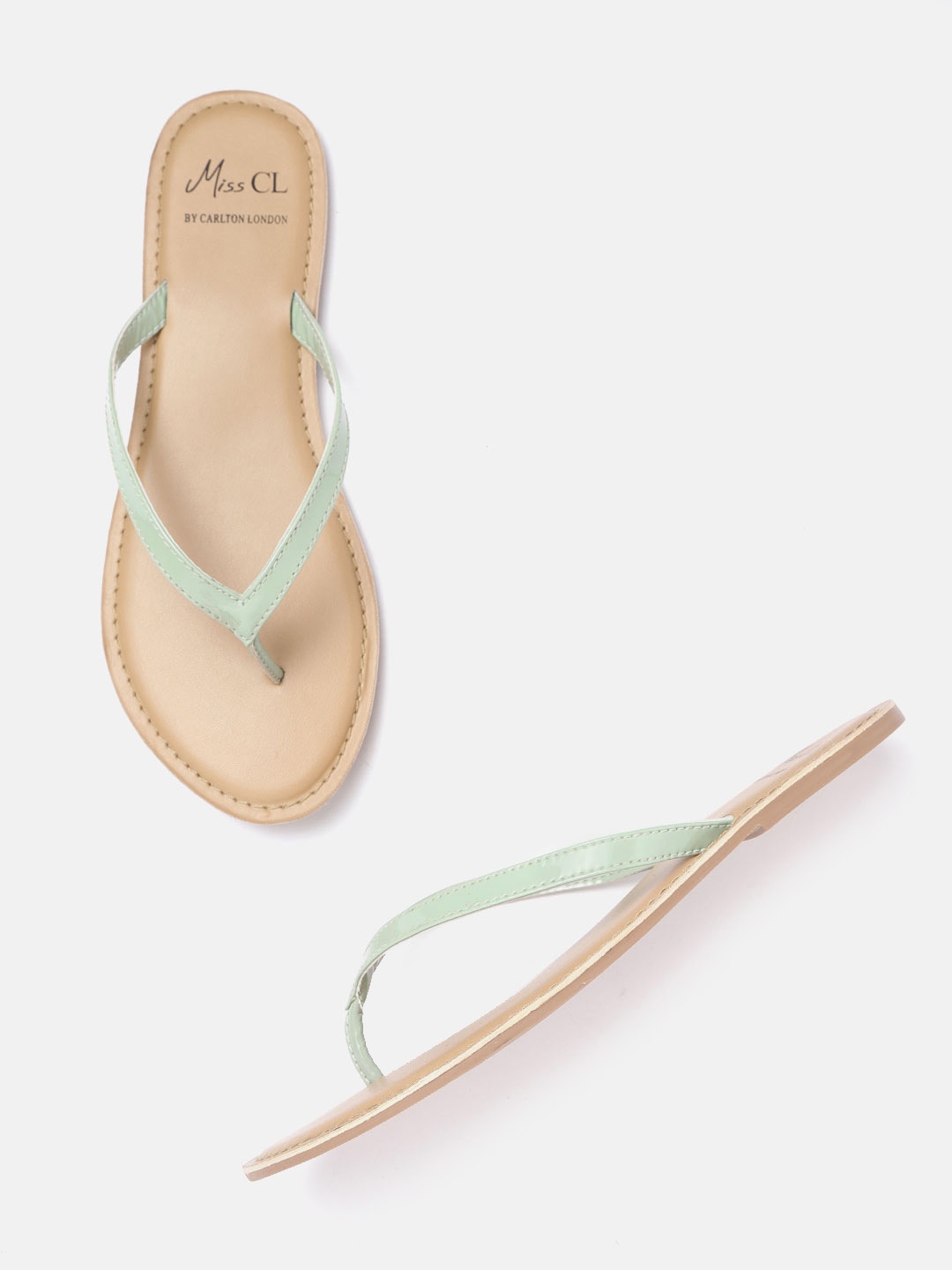 

Carlton London Women Mint Green Solid Open Toe Flats