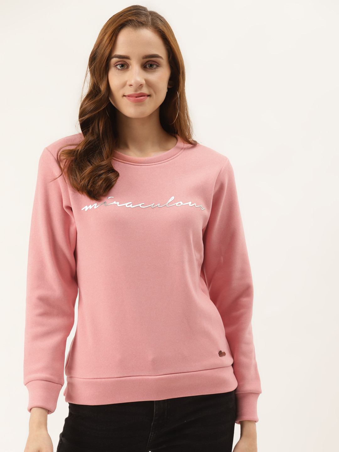 

Duke Women Pink & Silver Printed Sweatshirt