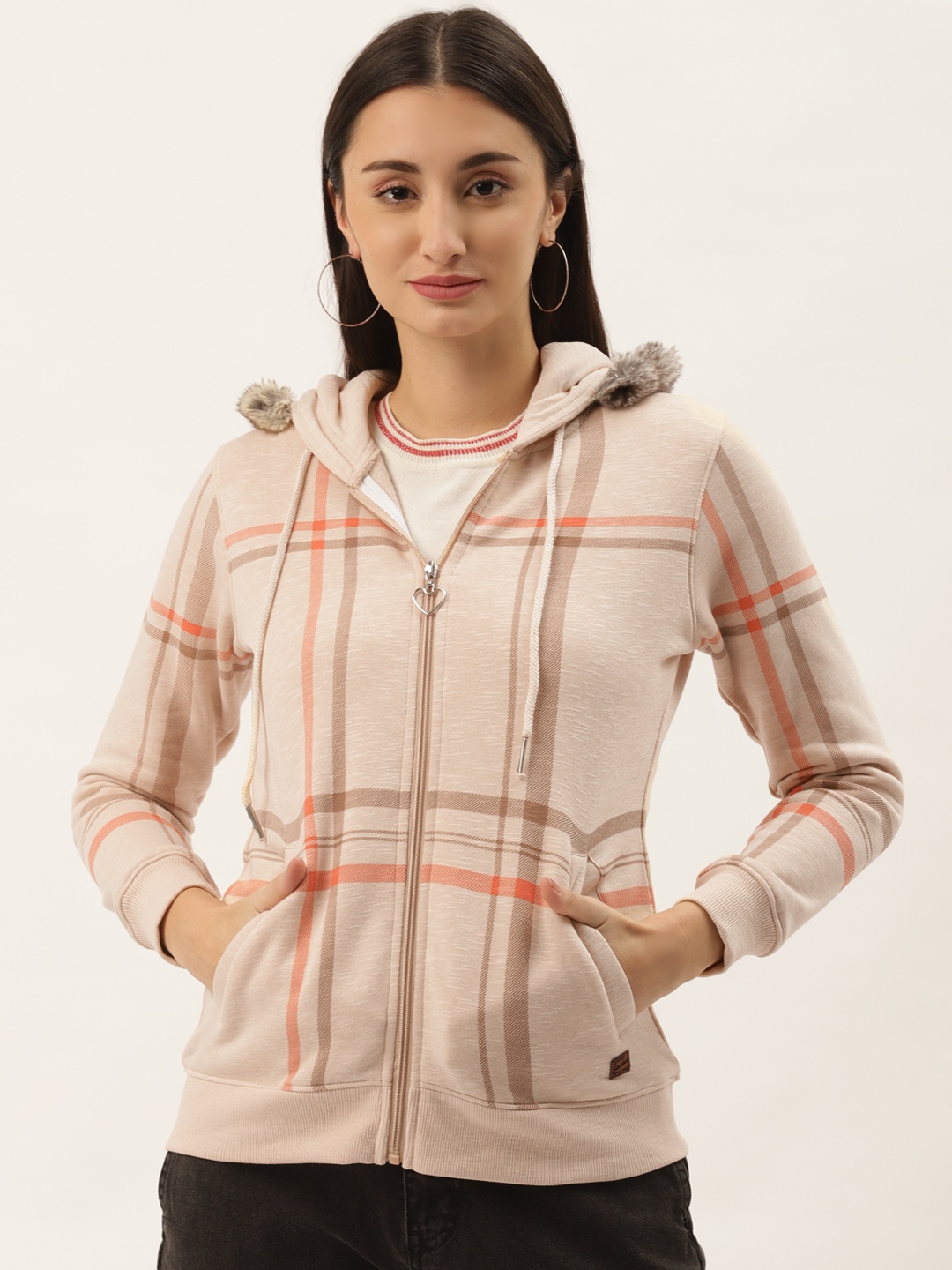

Duke Women Pink Printed Hooded Sweatshirt