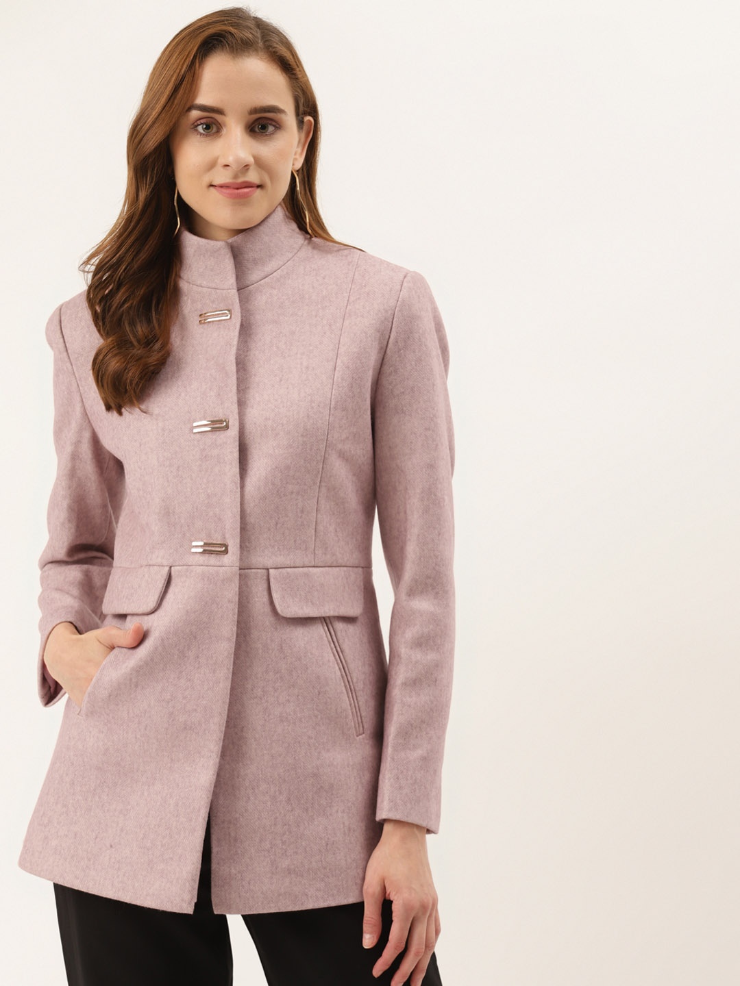 

Duke Women Pink Solid Overcoat