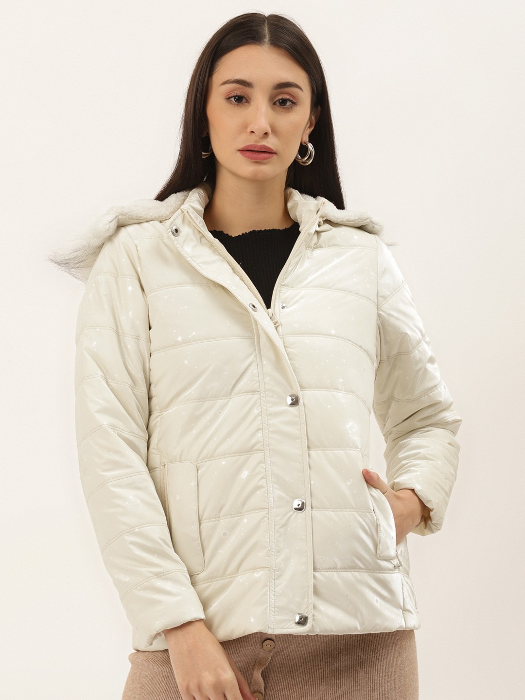 

Duke Women White Parka Jacket