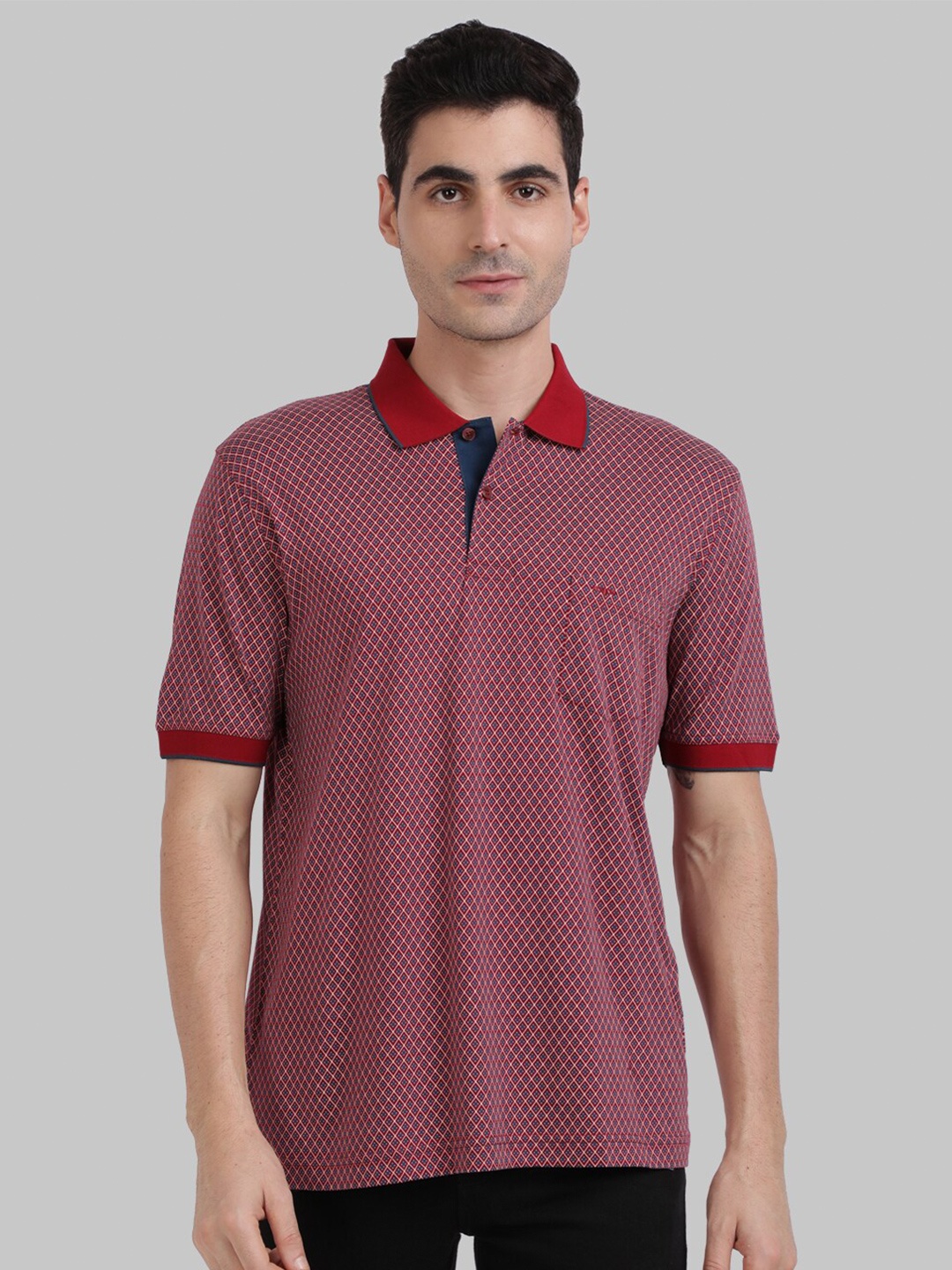 

ColorPlus Men Maroon Polo Collar Pocket T-shirt