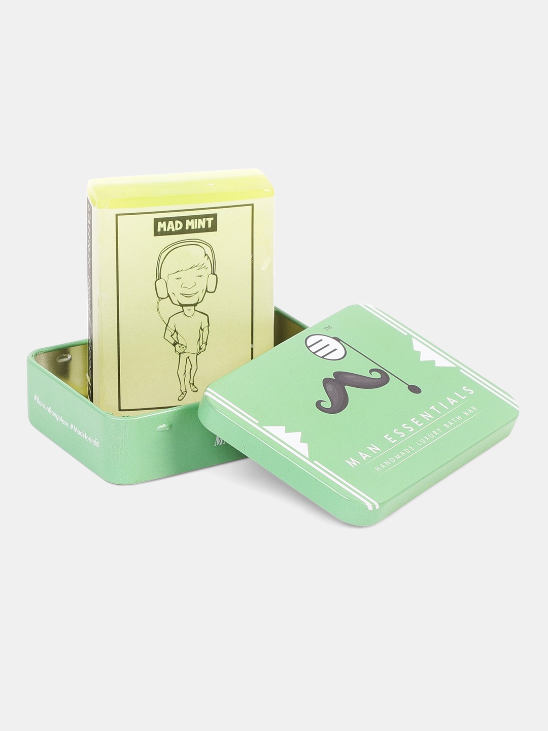 

MAN ESSENTIALS Set of 3 Mad Mint Handmade Luxury Bath Bar 300g, Green