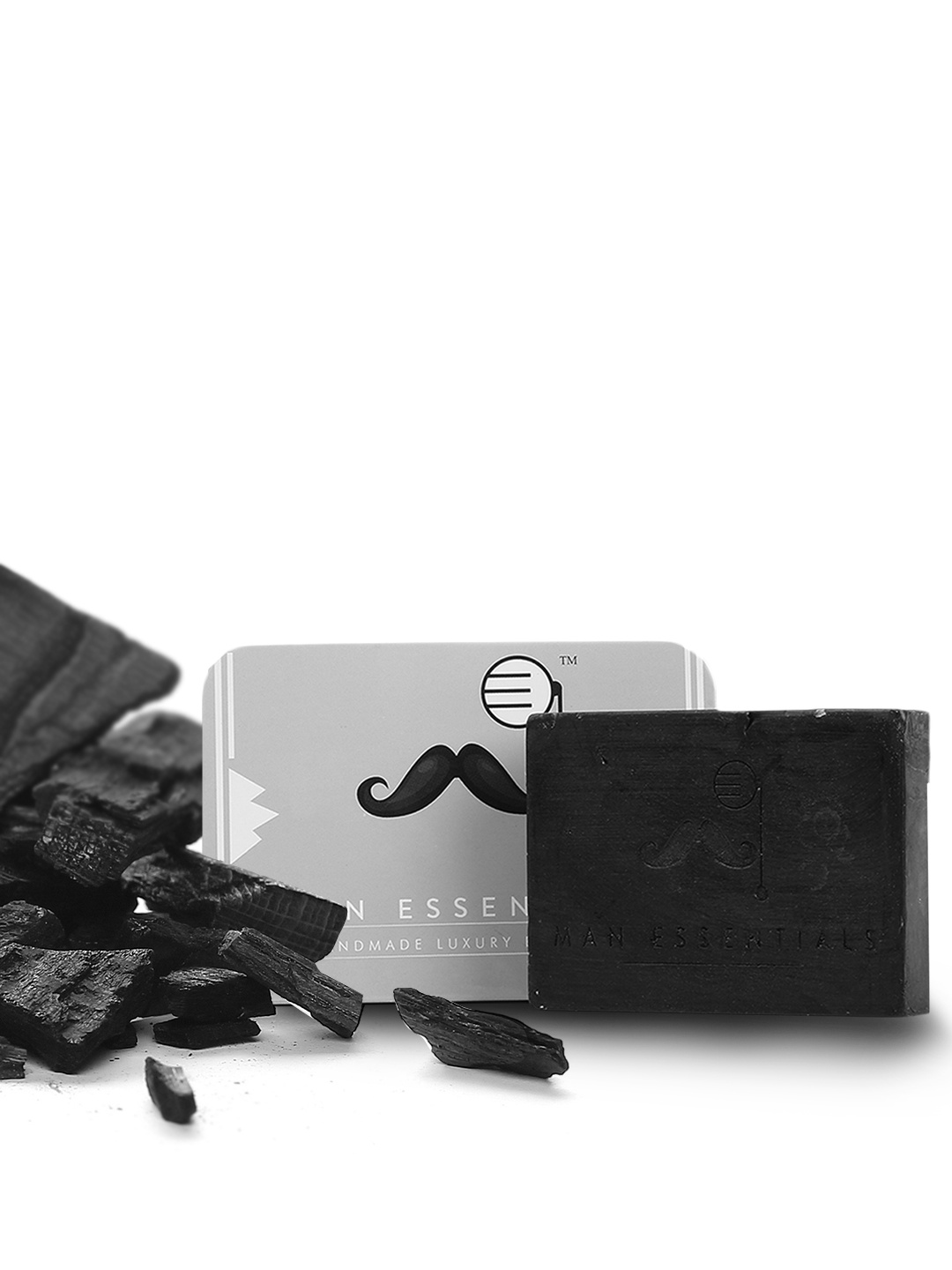 

MAN ESSENTIALS Set of 3 Coal Lord Handmade Luxury Bath Bars 300g, Charcoal