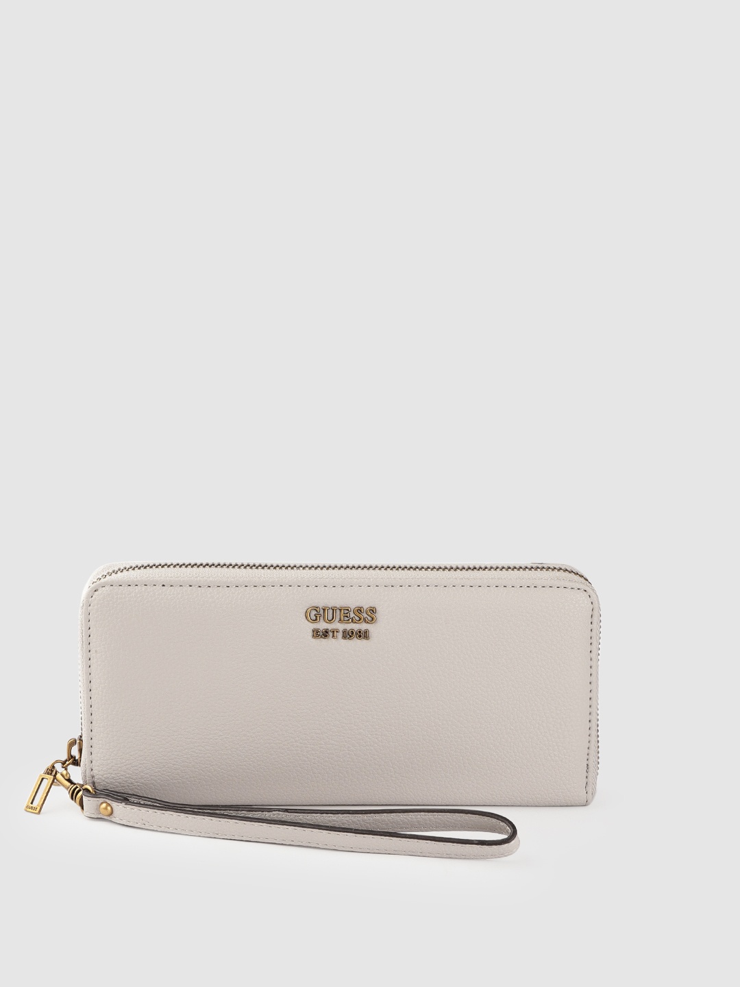 

GUESS Women Light Beige Solid Zip Around Wallet
