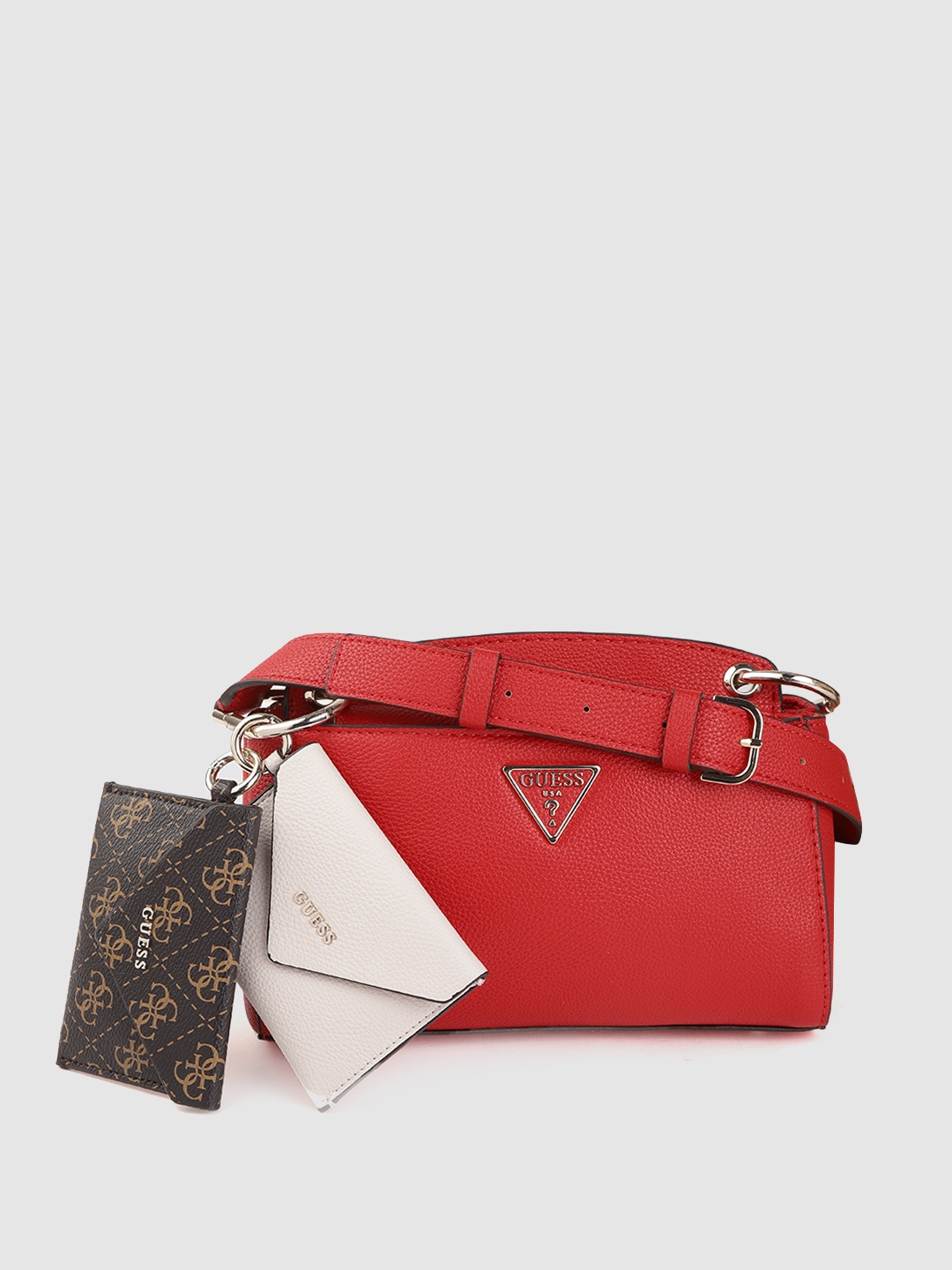 

GUESS Red Solid Structured Sling Bag
