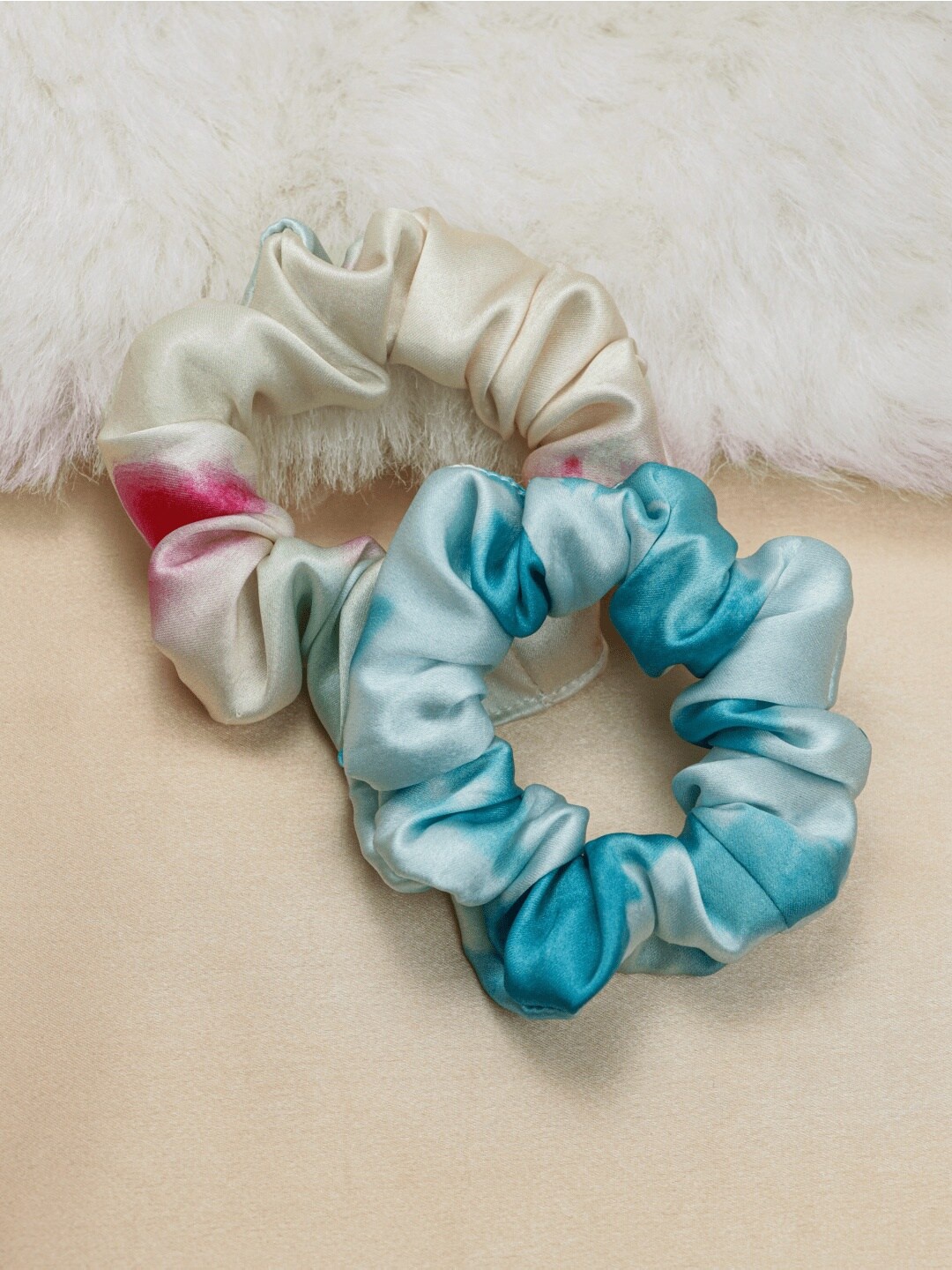 

Bellofox Women Blue & Pink Tie & Dye Set of 2 Ponytail Holders