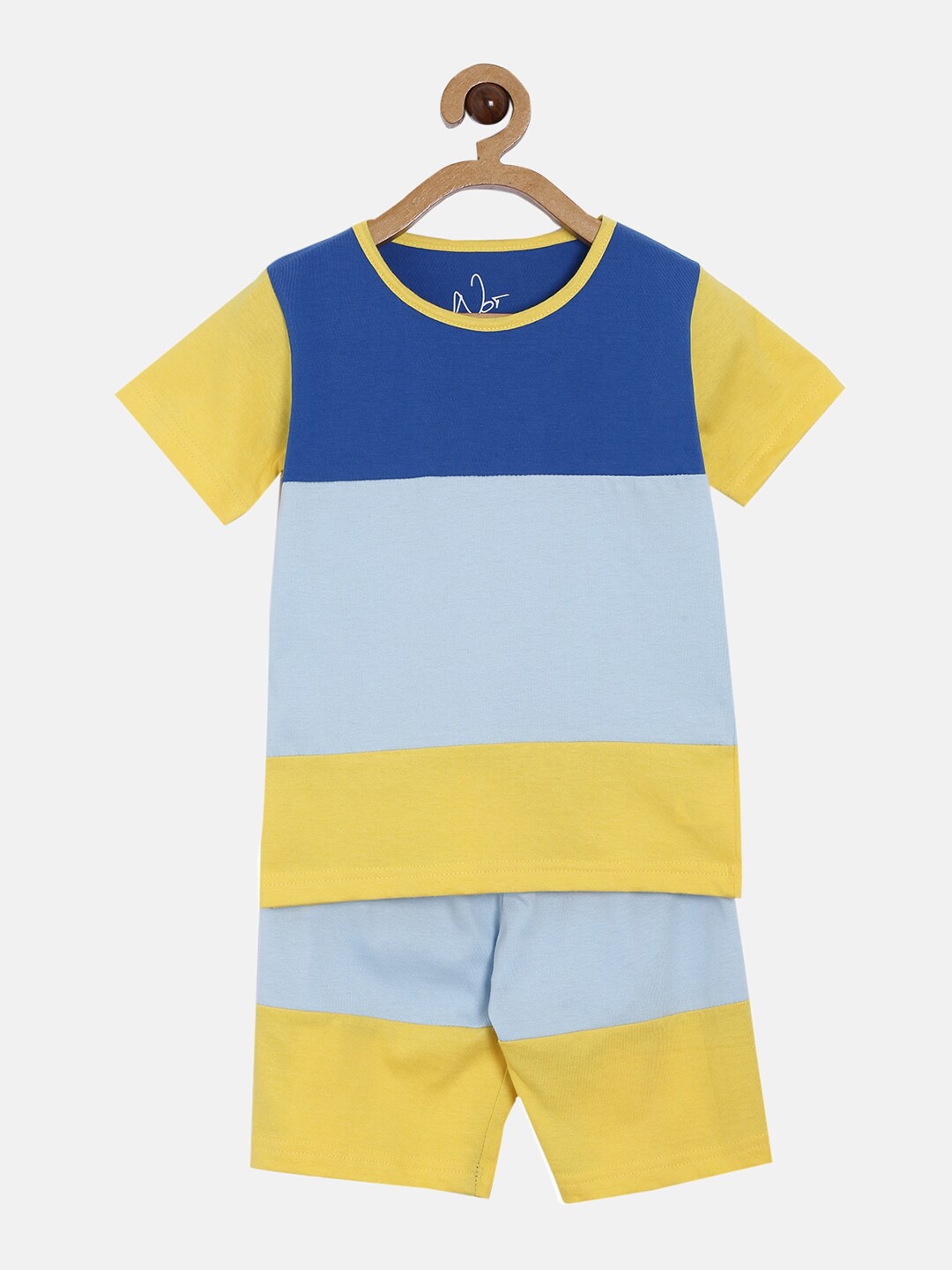 

NOT Boys Blue & Grey Colourblocked T-shirt with Shorts