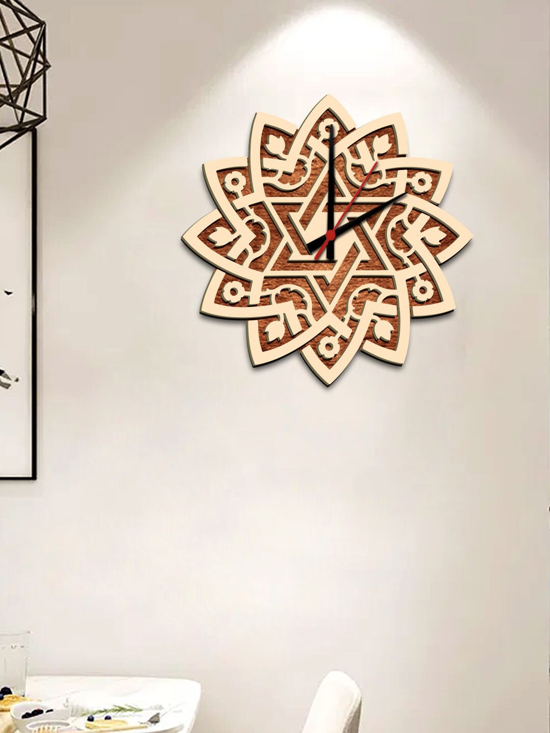

WALLMANTRA Beige & Brown Quirky Contemporary Wall Clock