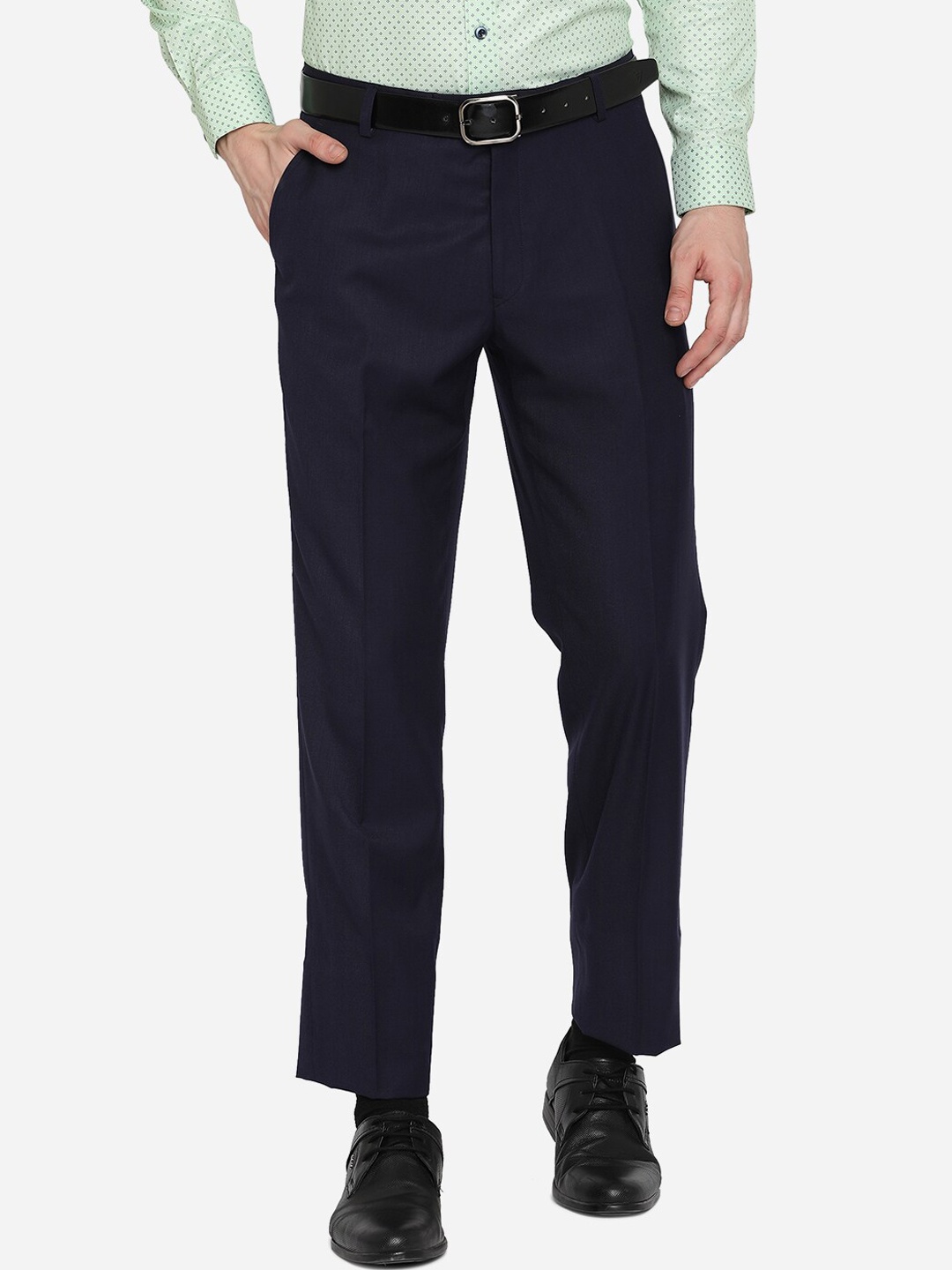 

JADE BLUE Men Navy Blue Formal Trousers