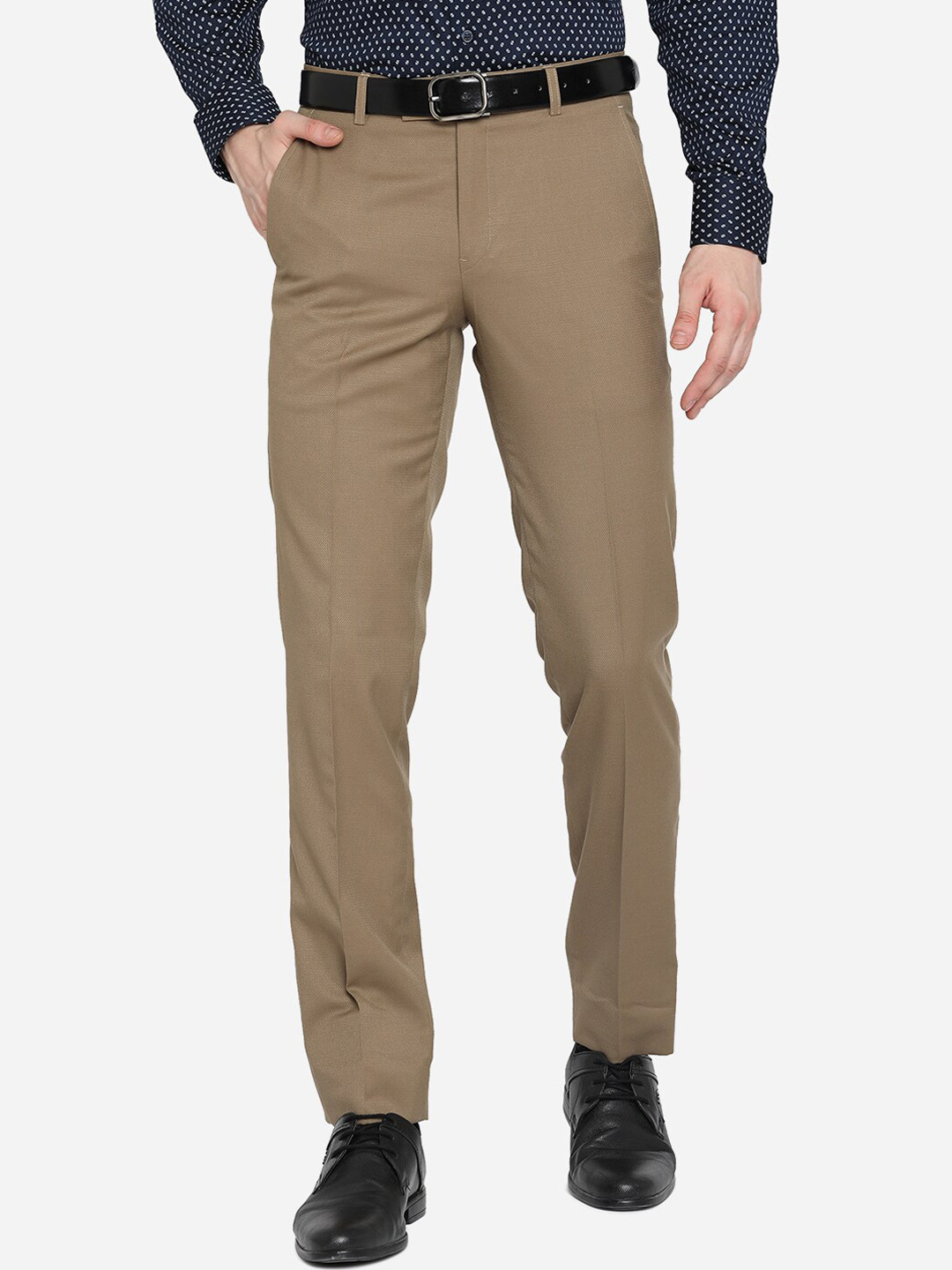 

METAL Men Khaki Slim Fit Formal Trousers