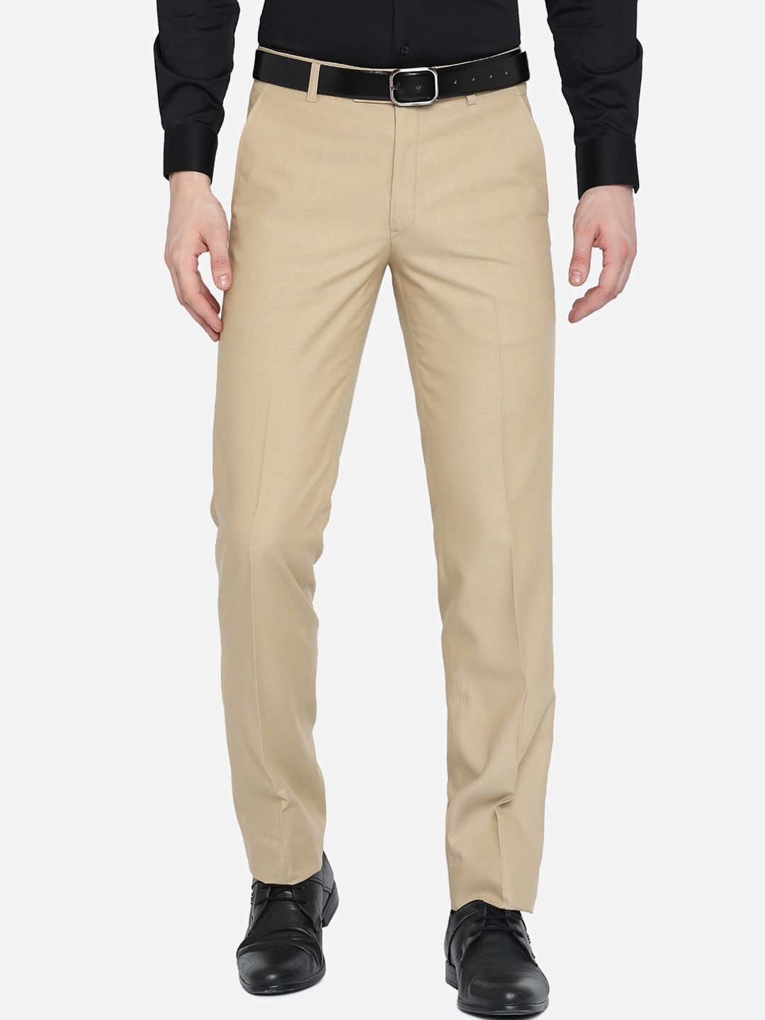 

METAL Men Beige Slim Fit Formal Trousers