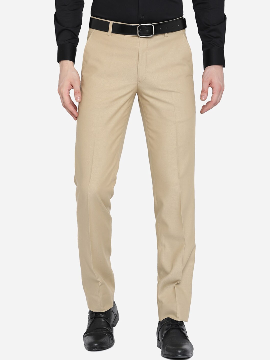 

METAL Men Beige Slim Fit Formal Trousers