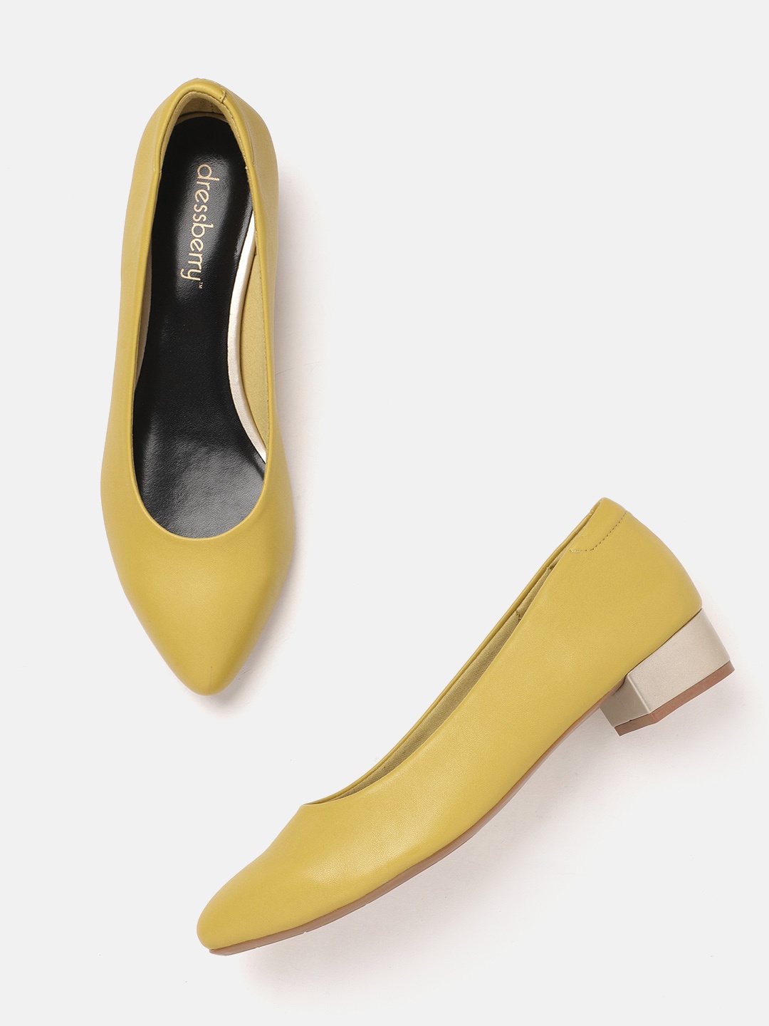 

DressBerry Women Lime Yellow Solid Ballerinas