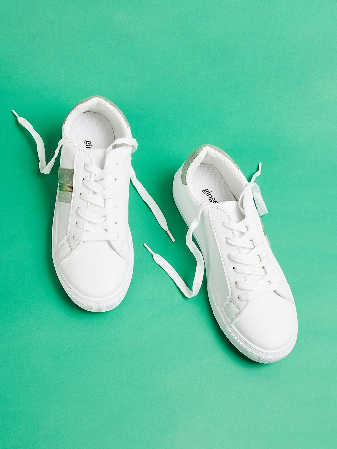 

Ginger by Lifestyle Women White Textured Sneakers