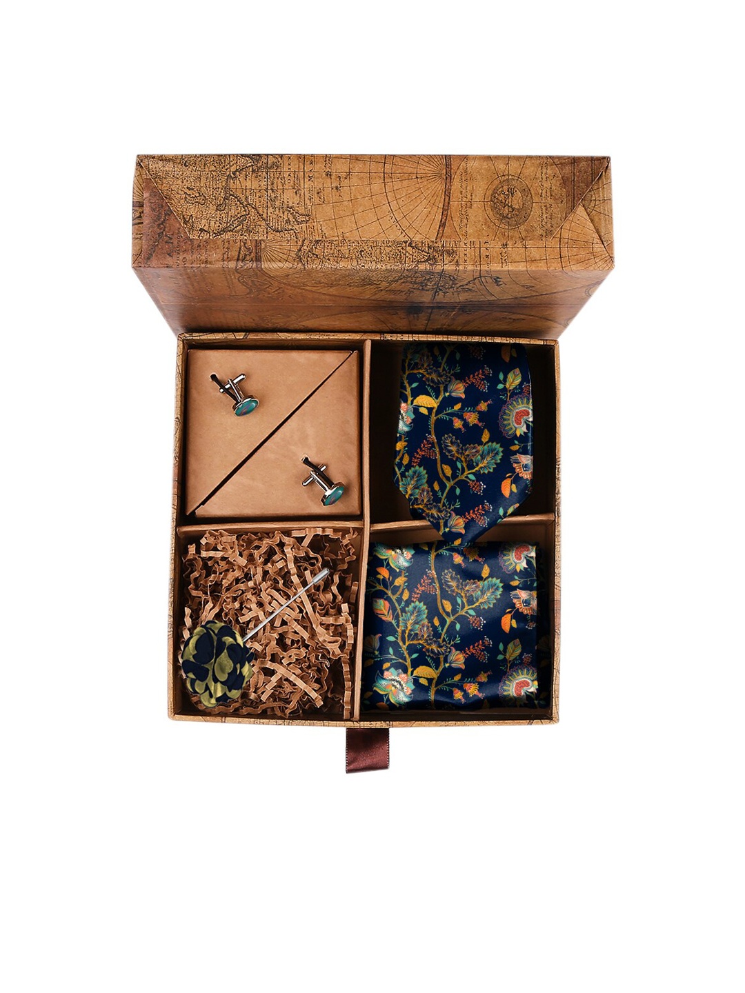 

Blacksmith Men Set of 4 Blue & Yellow Printed Accessory Gift Set