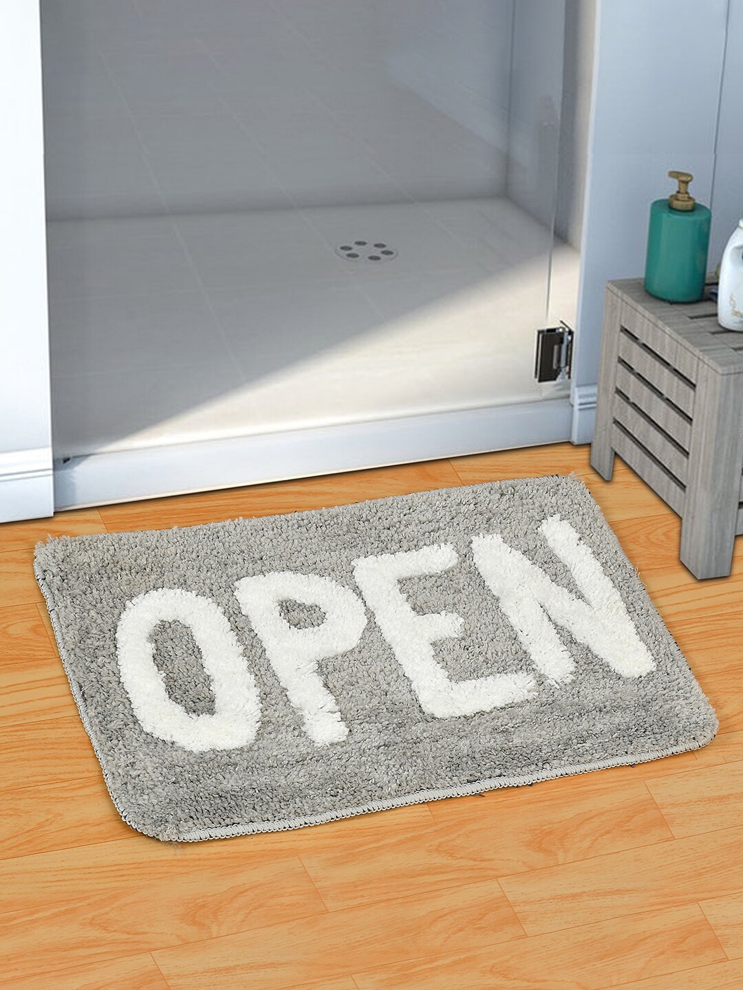 

Florida Set Of 2 Printed Microfibre Bath Mats, Grey