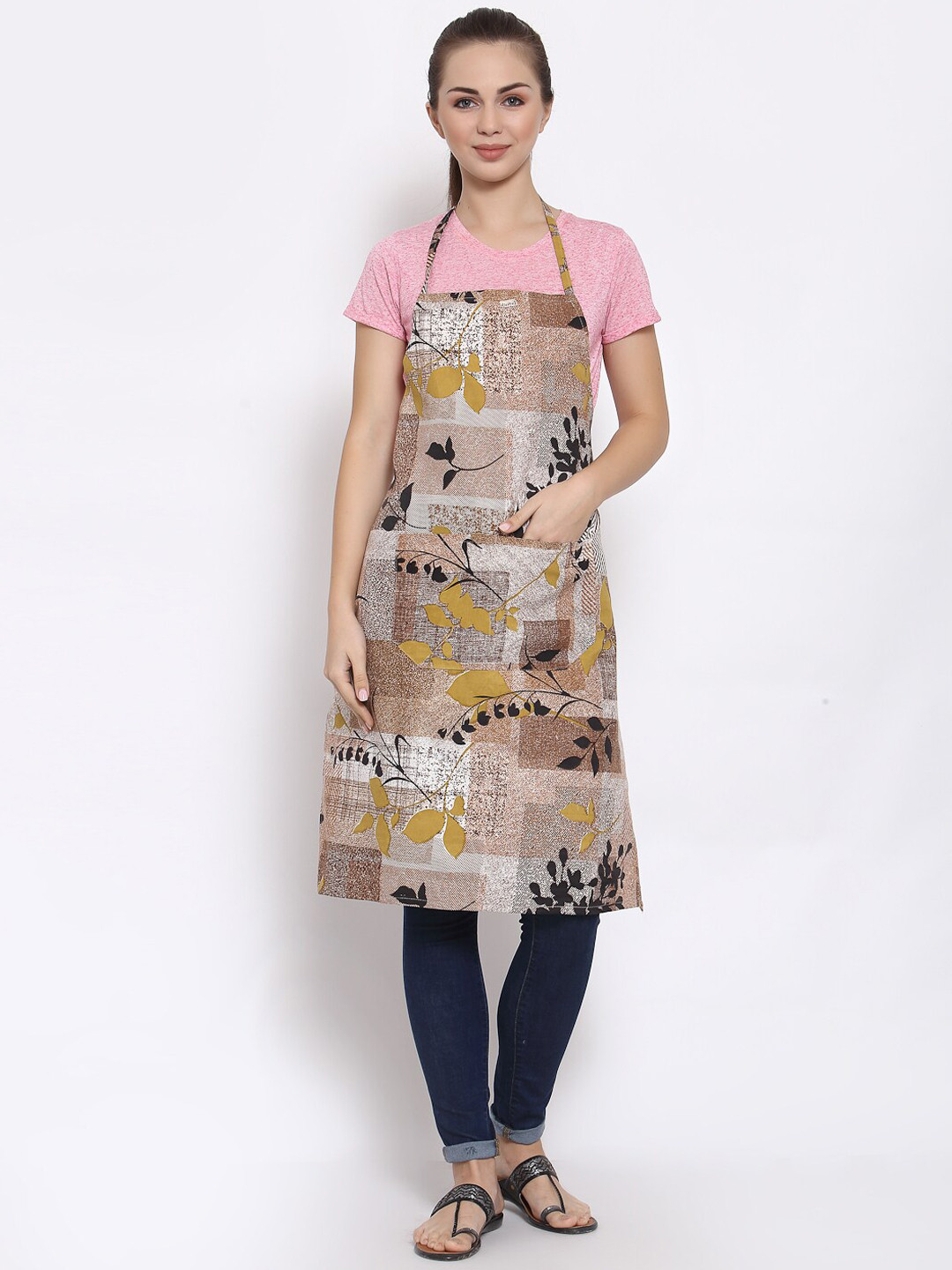 

Arrabi Yellow & Brown Printed Apron