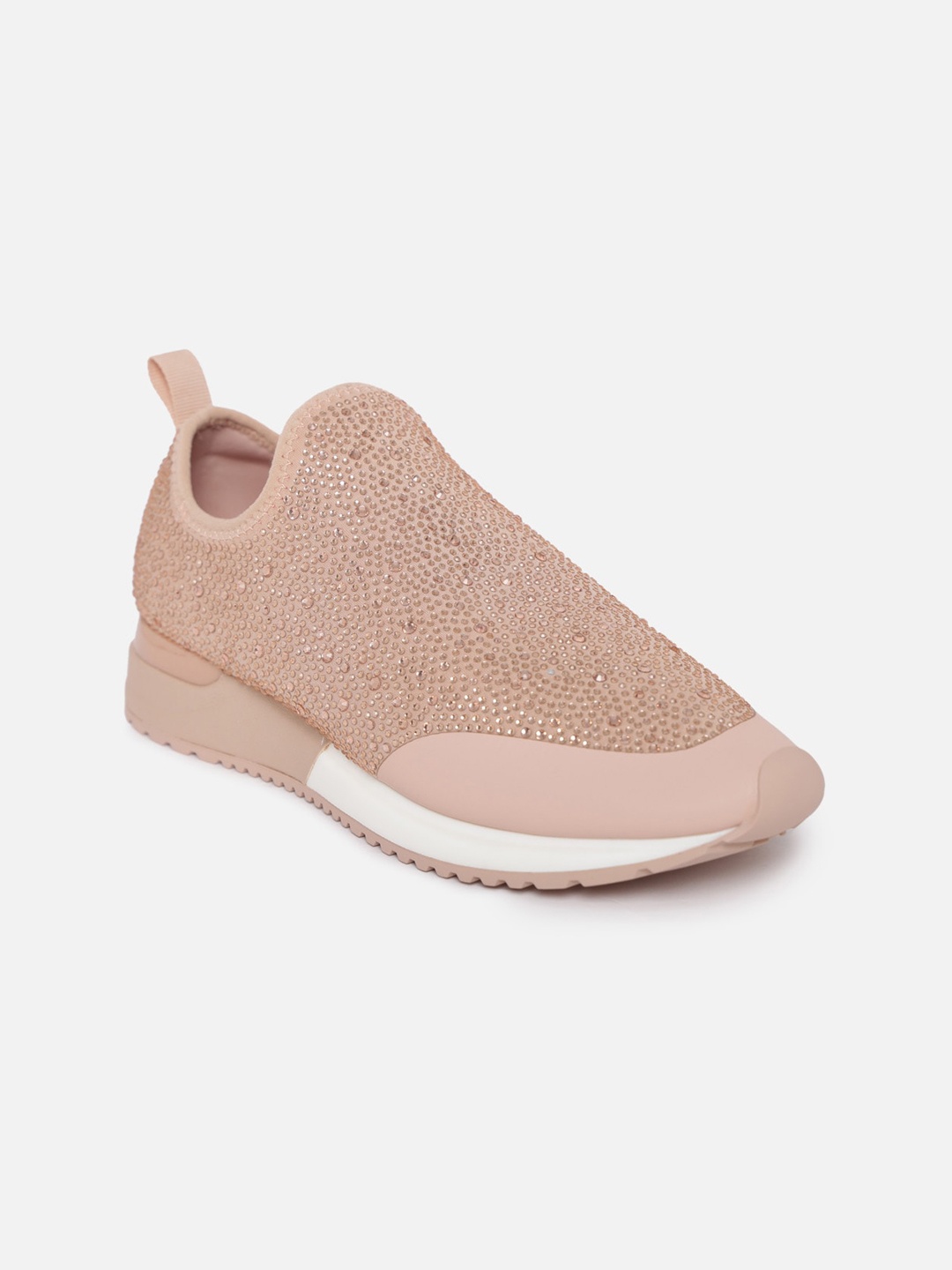 

ALDO Women Pink Embellished Slip-On Sneakers