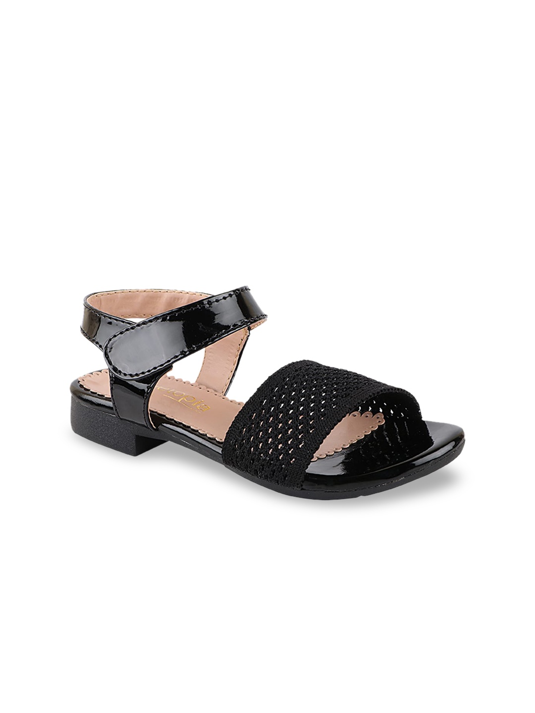 

Shoetopia Girls Black Open Toe Flats
