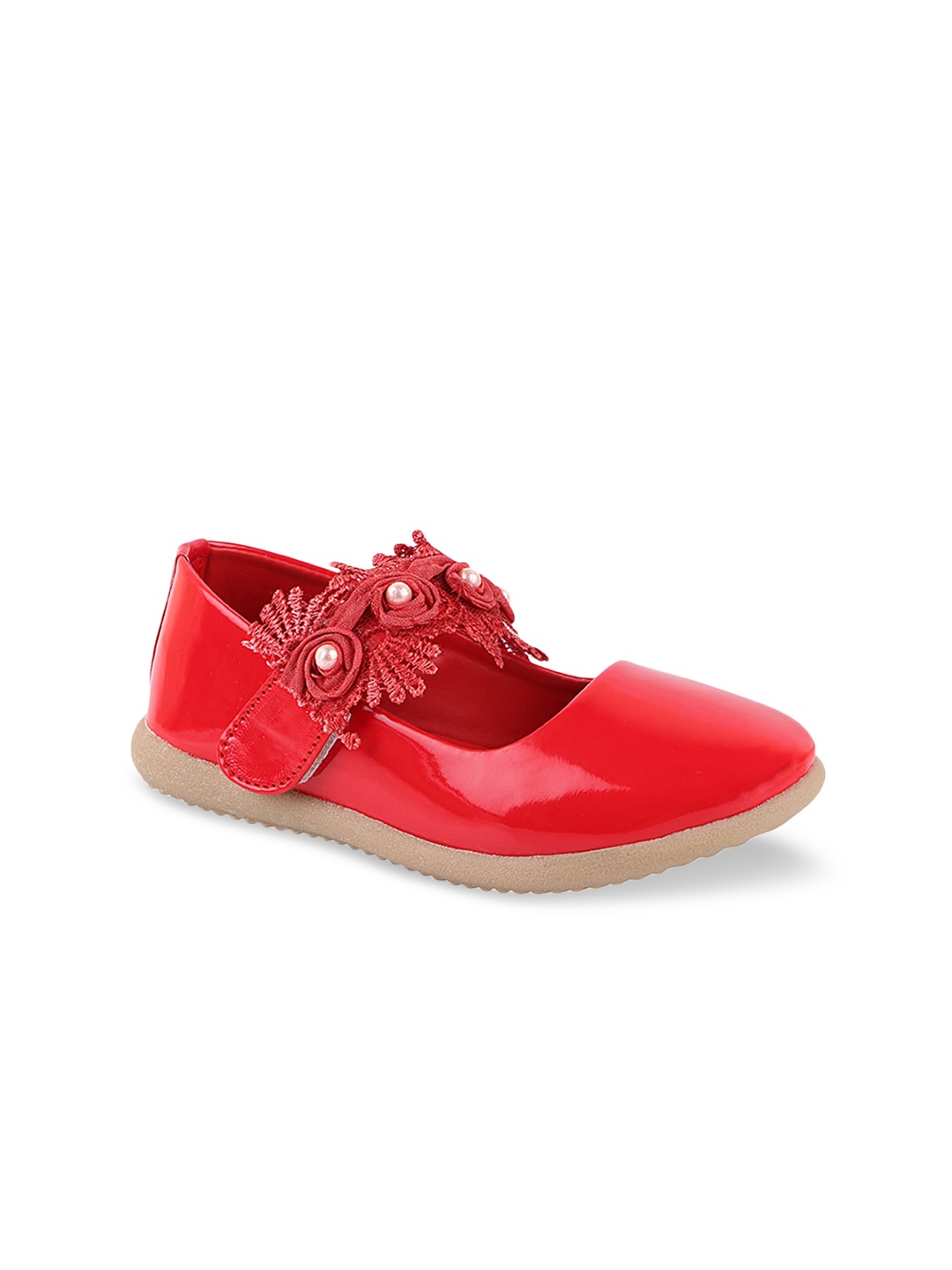 

Shoetopia Girls Red Embellished Ballerinas Flats