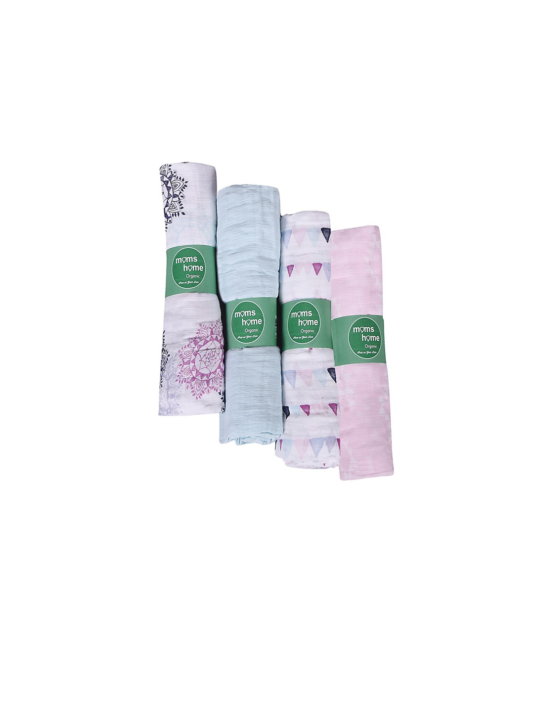 

Moms Home Infant Kids Set of 4 Organic Cotton Muslin Swaddles, Pink