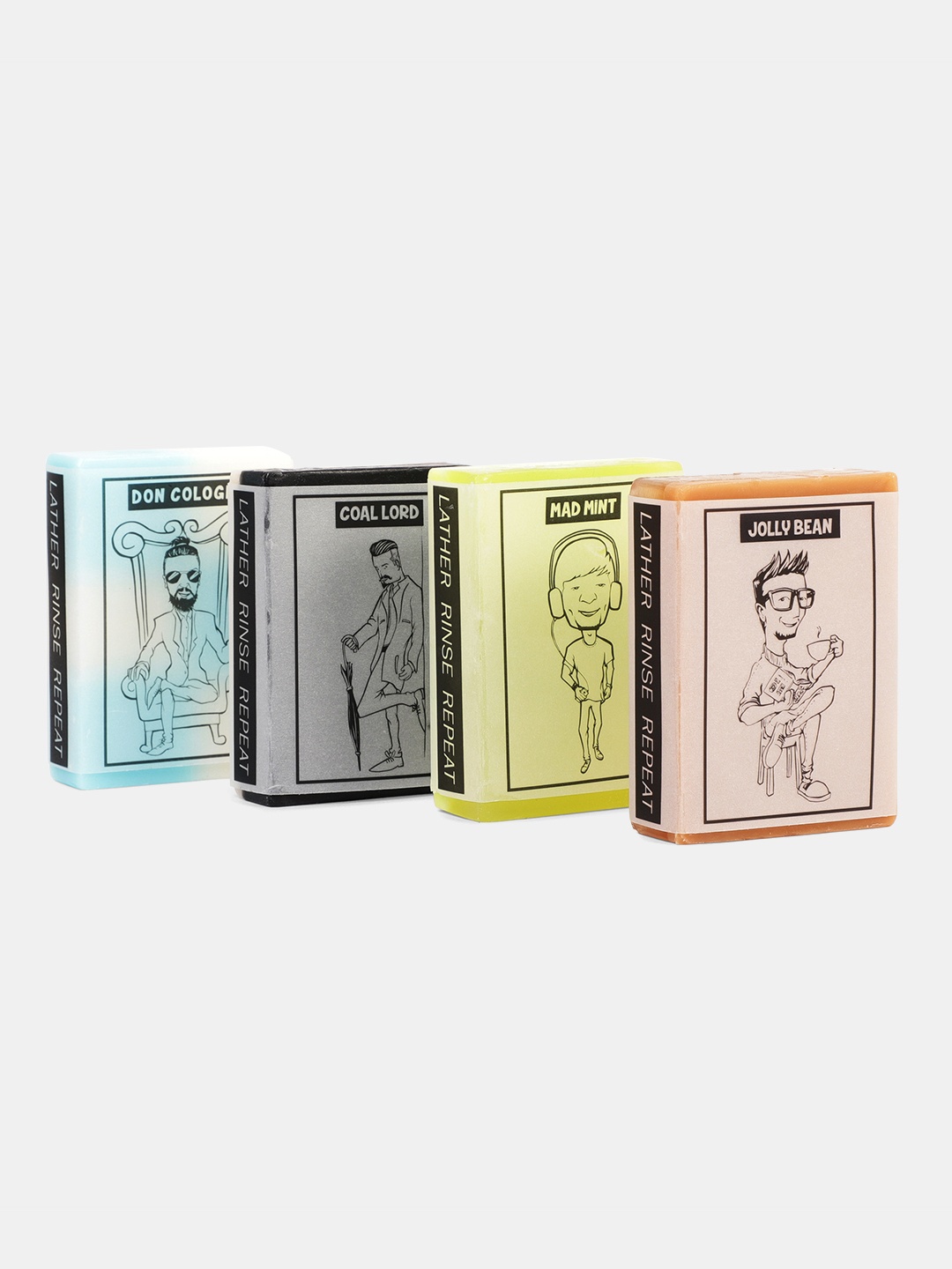 

MAN ESSENTIALS Set of 4 Handmade Luxury Bath Bar Collection 400g, Assorted