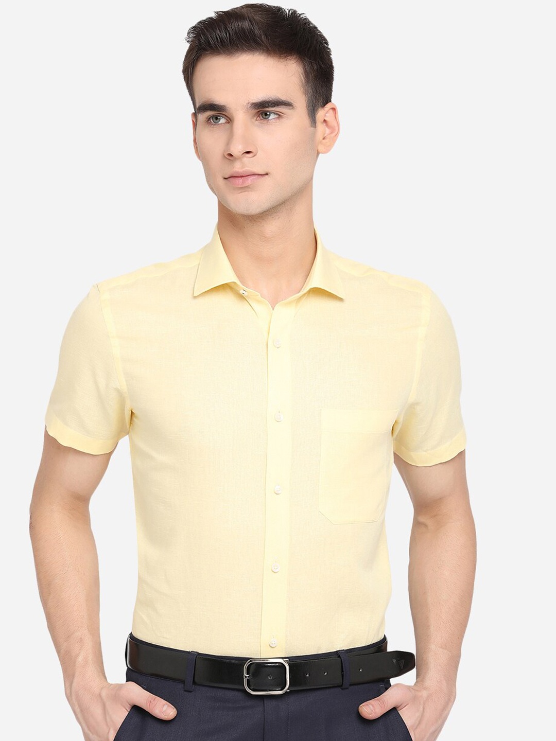 

Greenfibre Men Yellow Slim Fit Opaque Casual Shirt