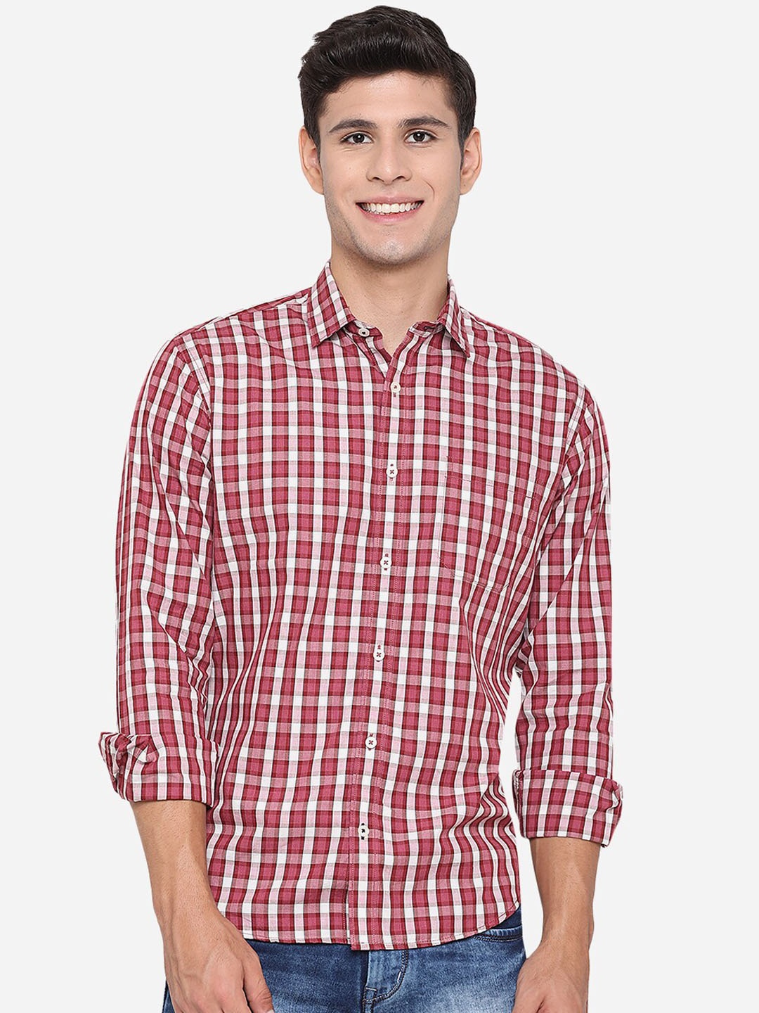 

Greenfibre Men Multicoloured Slim Fit Opaque Checked Casual Shirt, Multi