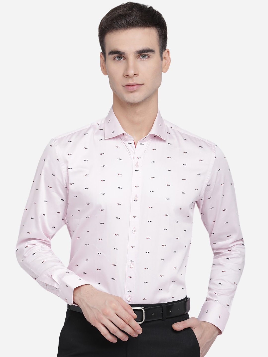 

Greenfibre Men Pink Slim Fit Opaque Printed Casual Shirt